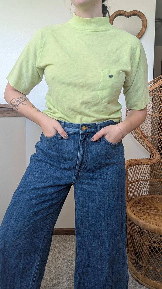 1970s lime green top Top Rad Bonnie's Vintage