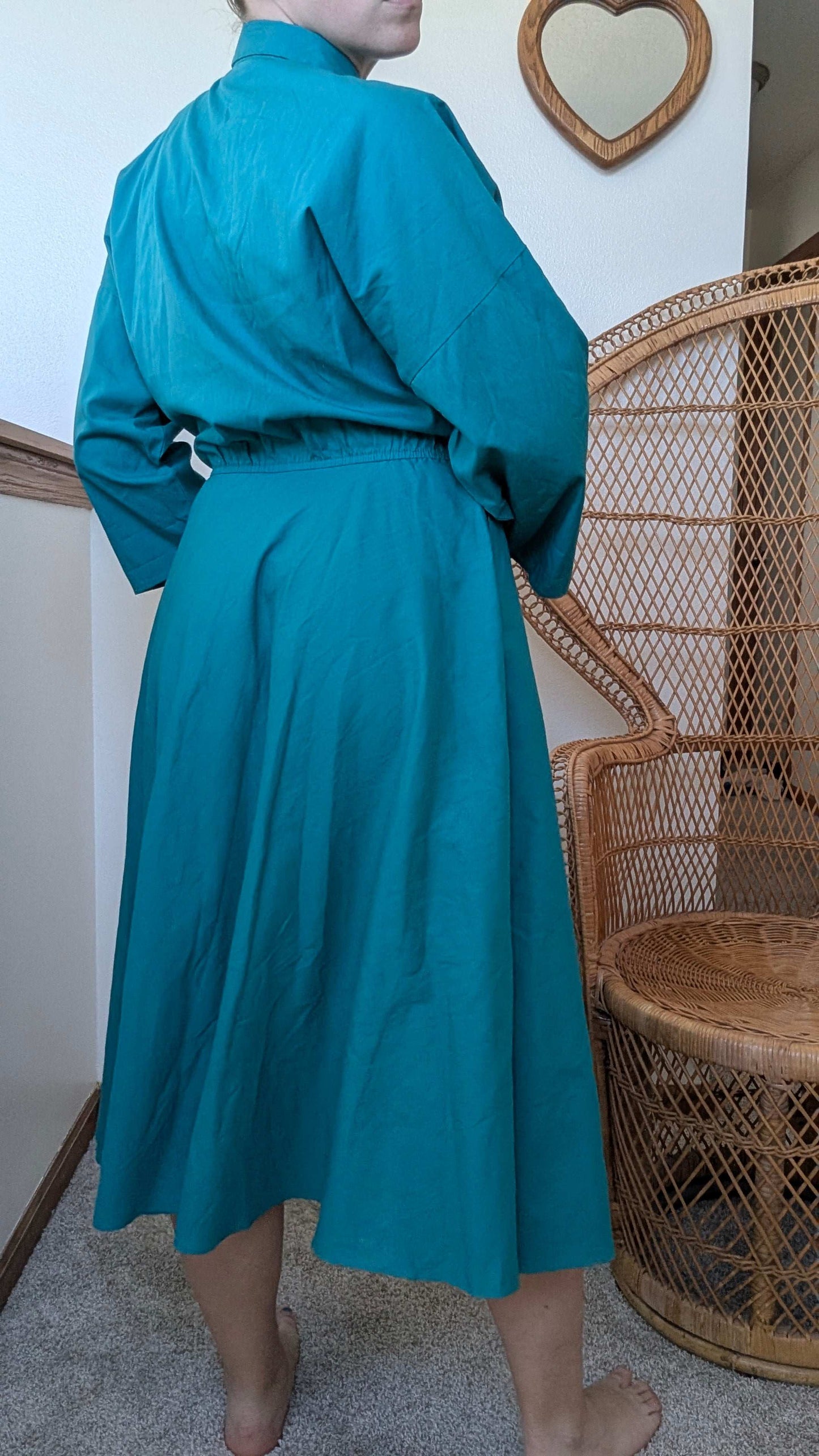 1980s teal shirt dress Dress Rad Bonnie's Vintage