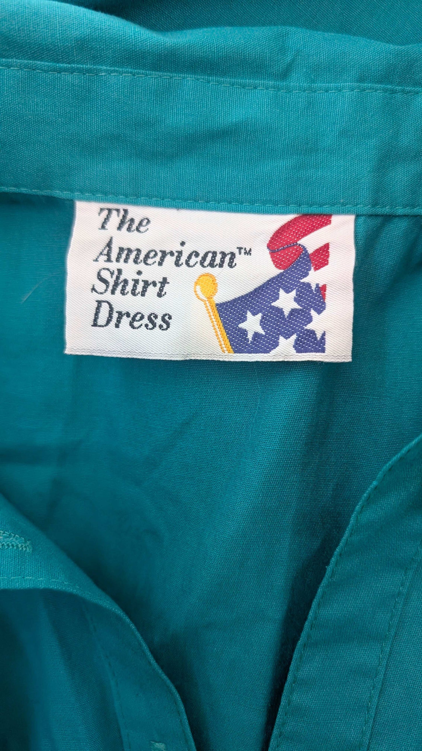 1980s teal shirt dress Dress Rad Bonnie's Vintage