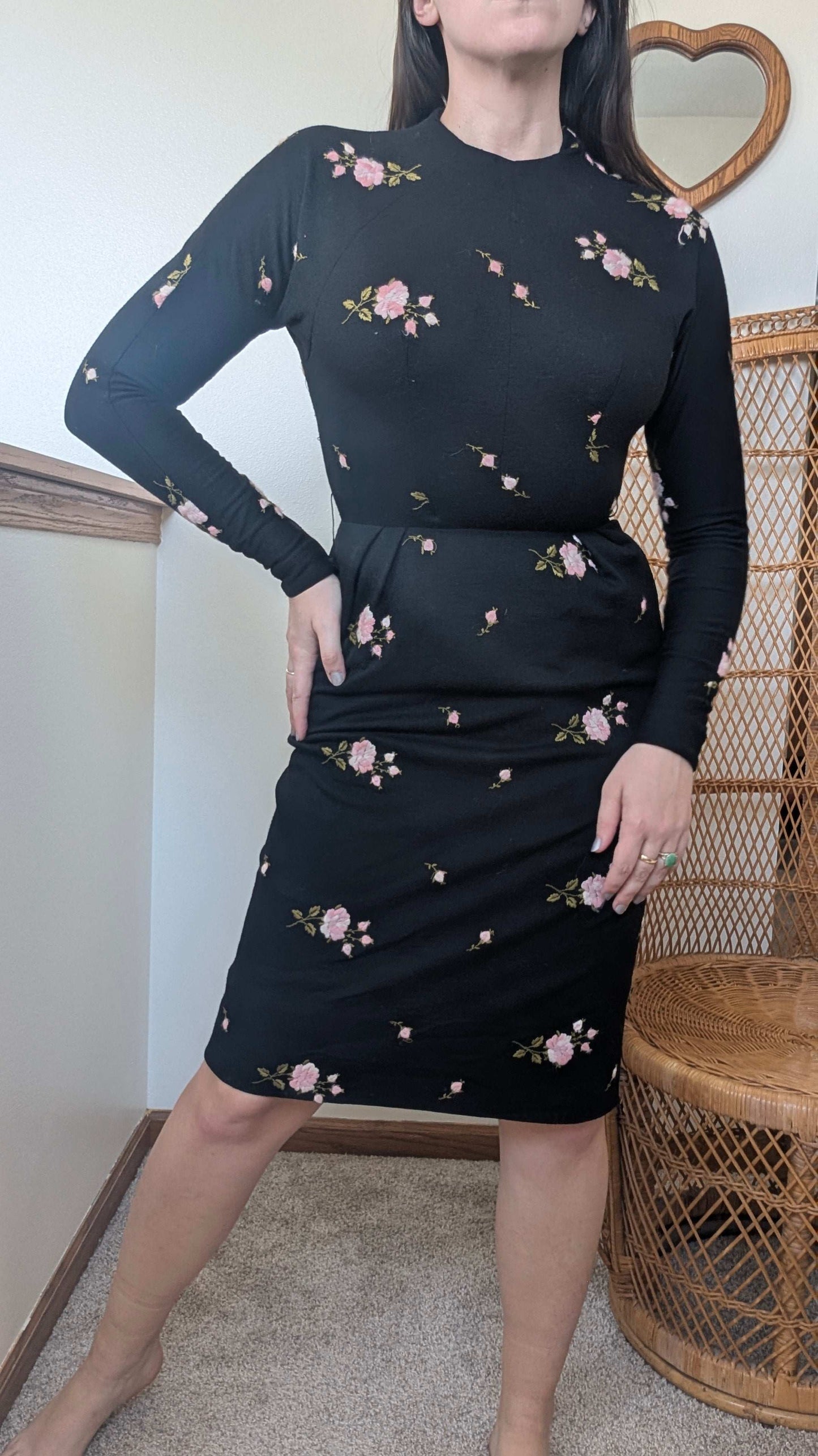 1960s rose cocktail dress Dress Rad Bonnie's Vintage