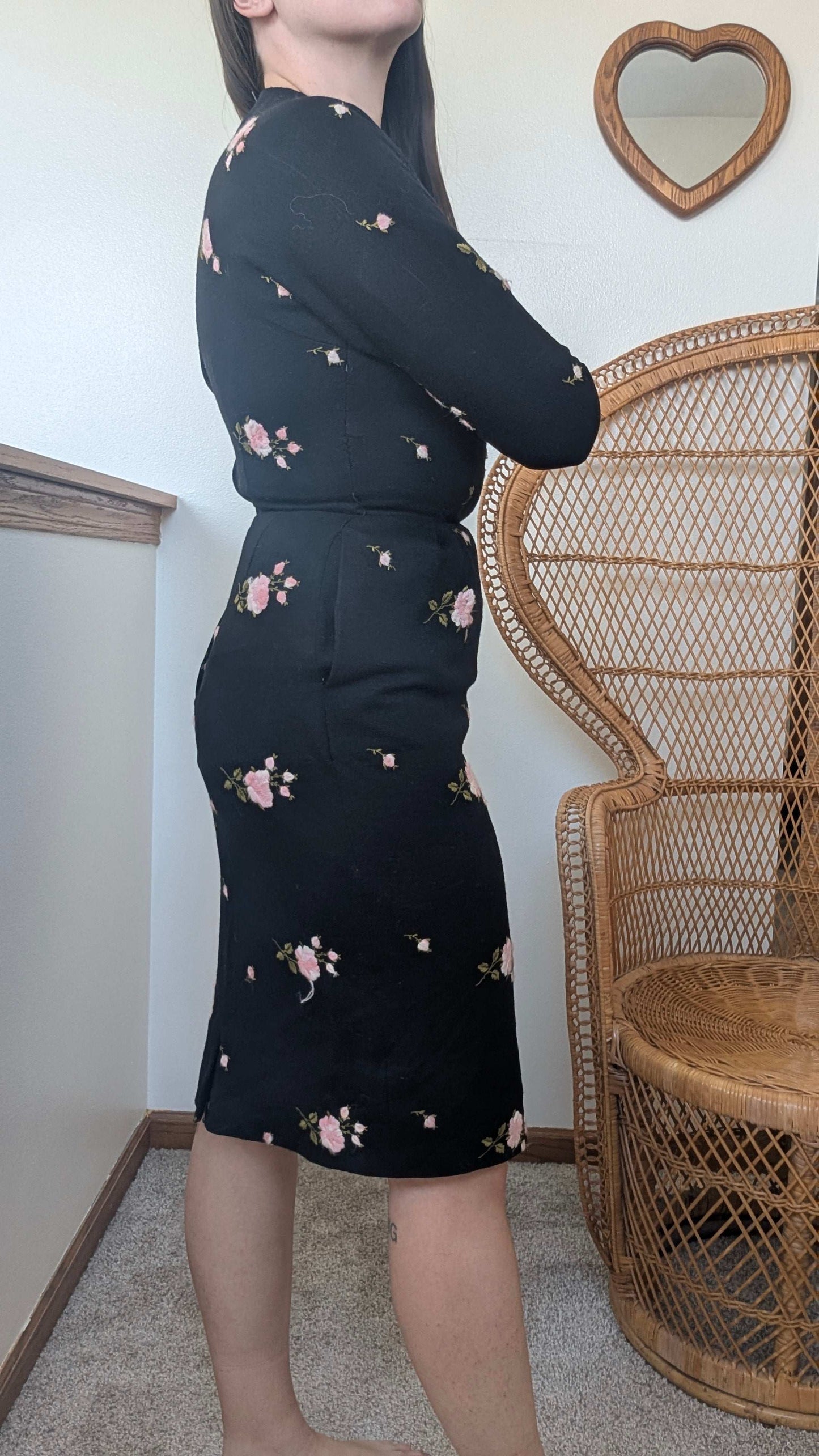 1960s rose cocktail dress Dress Rad Bonnie's Vintage