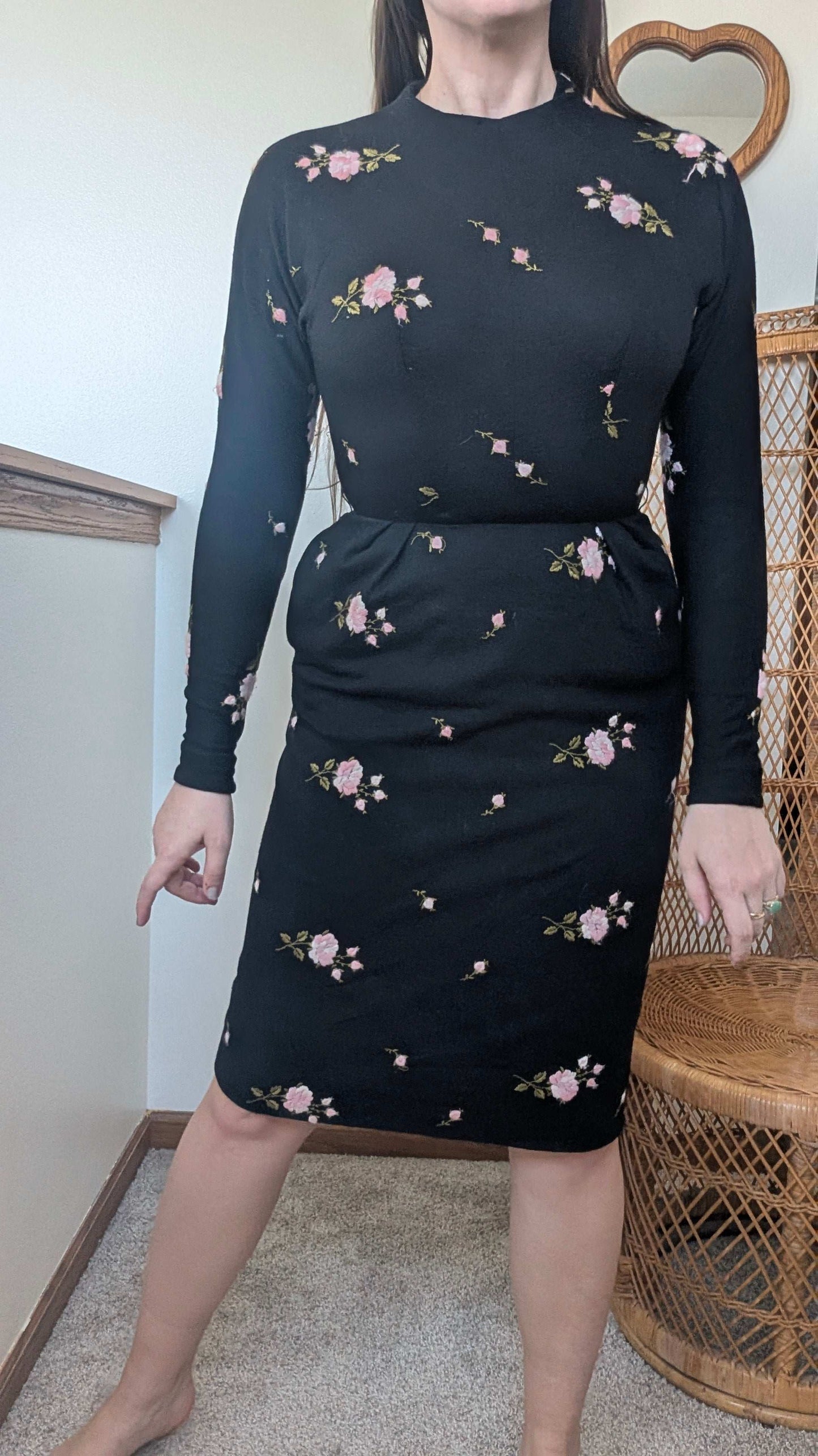 1960s rose cocktail dress Dress Rad Bonnie's Vintage