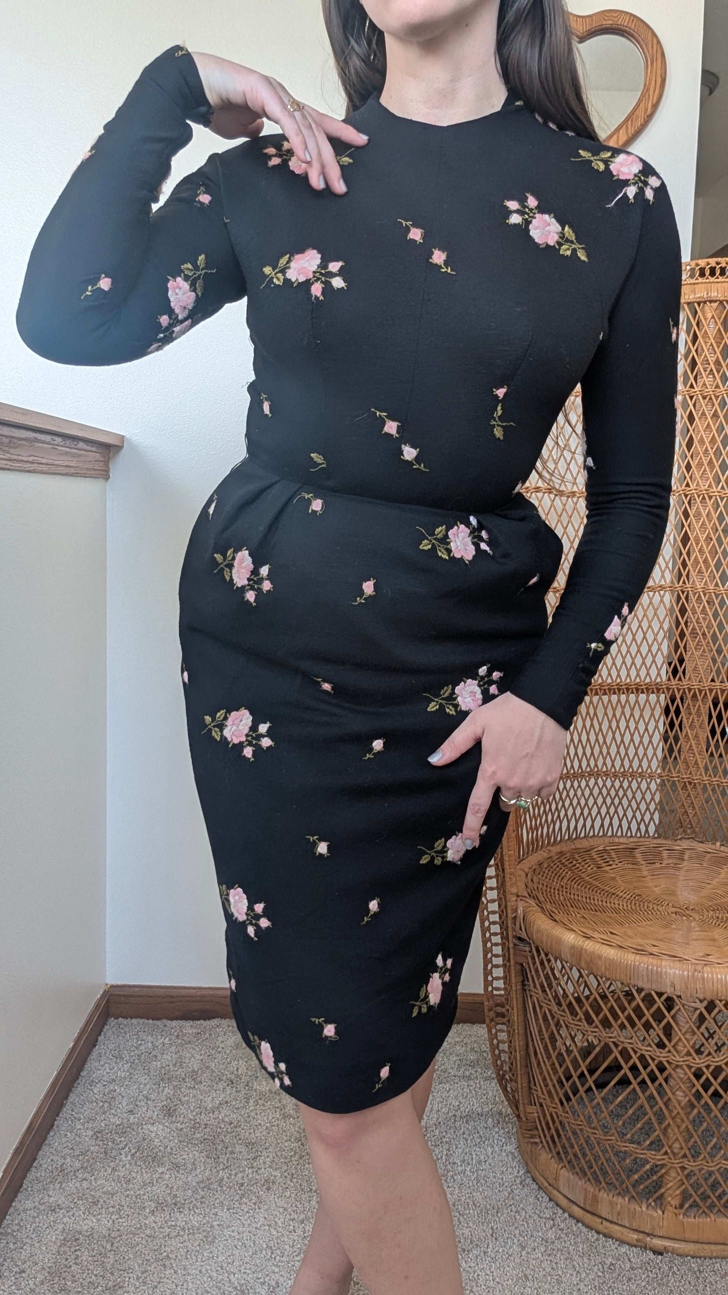 1960s rose cocktail dress Dress Rad Bonnie's Vintage