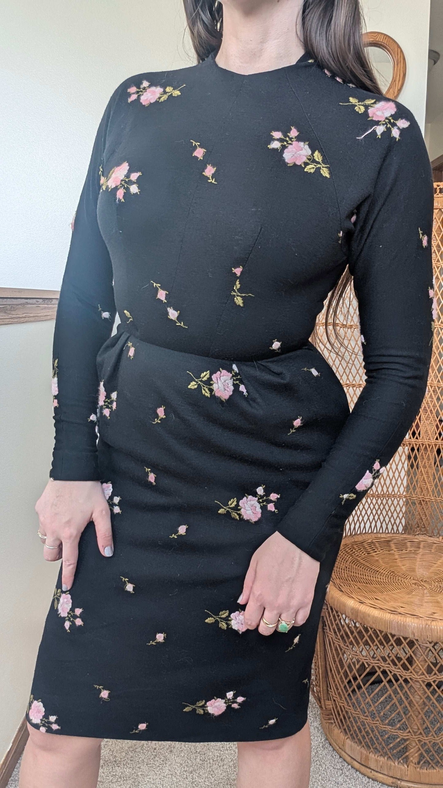1960s rose cocktail dress Dress Rad Bonnie's Vintage
