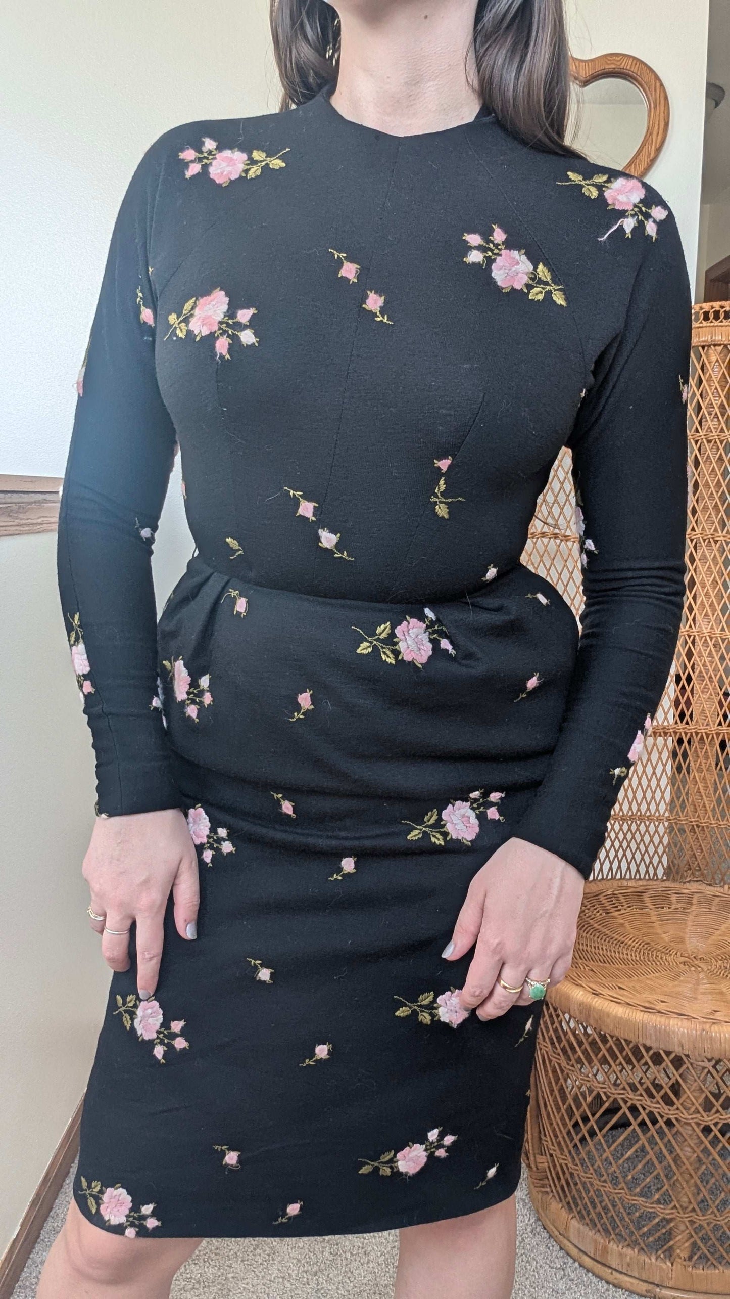 1960s rose cocktail dress Dress Rad Bonnie's Vintage