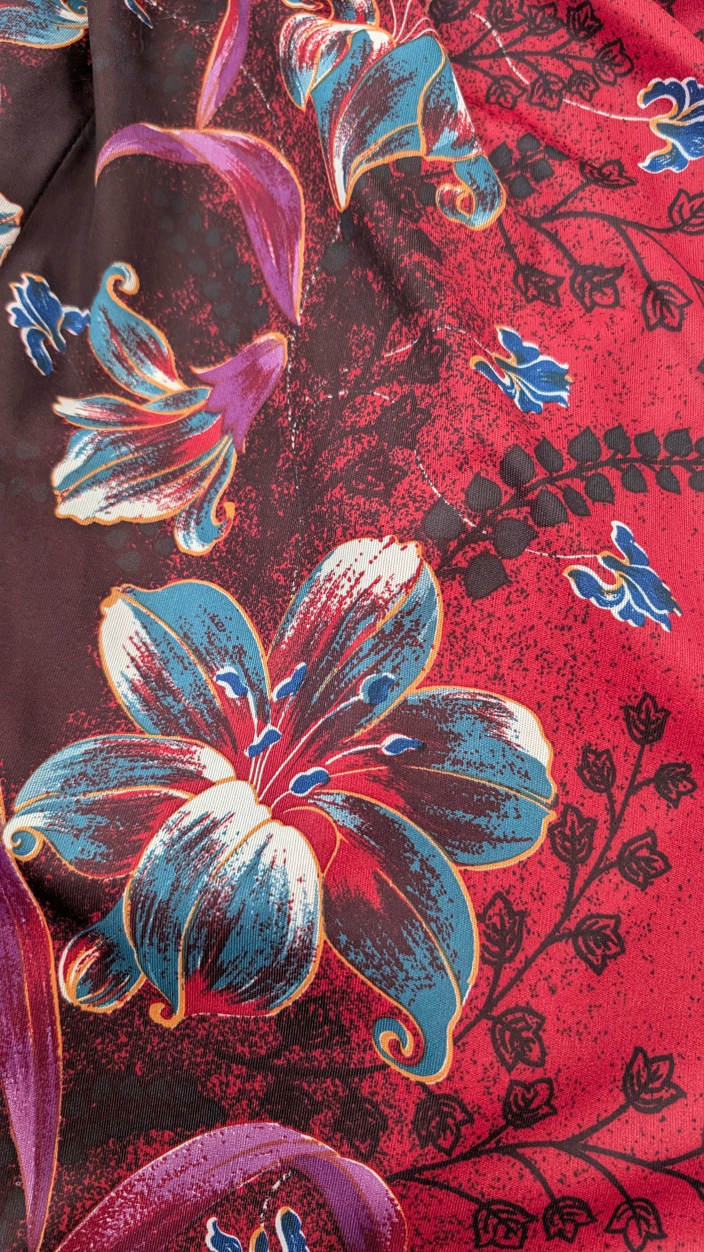 1970s berry floral dress Dress Rad Bonnie's Vintage
