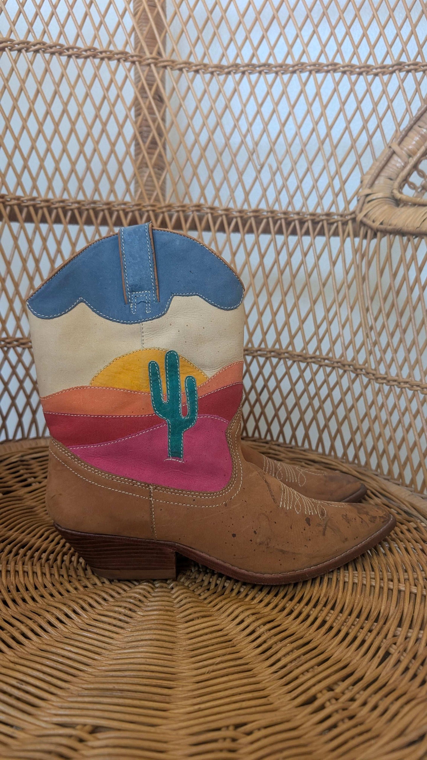 1980s cactus cowboy boots Boots Rad Bonnie's Vintage