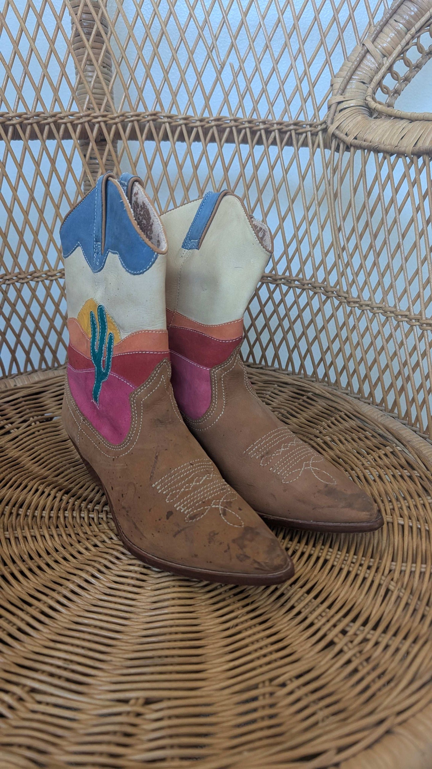 1980s cactus cowboy boots Boots Rad Bonnie's Vintage
