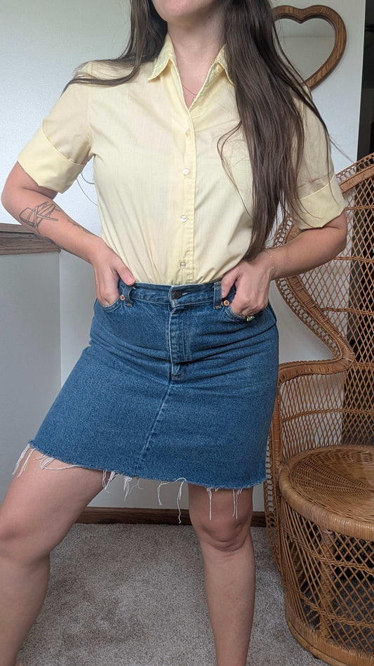 1950s yellow button up Top Rad Bonnie's Vintage