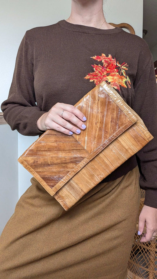 1980s leather clutch Purse Rad Bonnie's Vintage