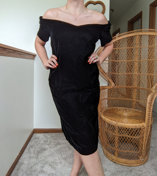 1980s black velvet revenge dress Dress Rad Bonnie's Vintage