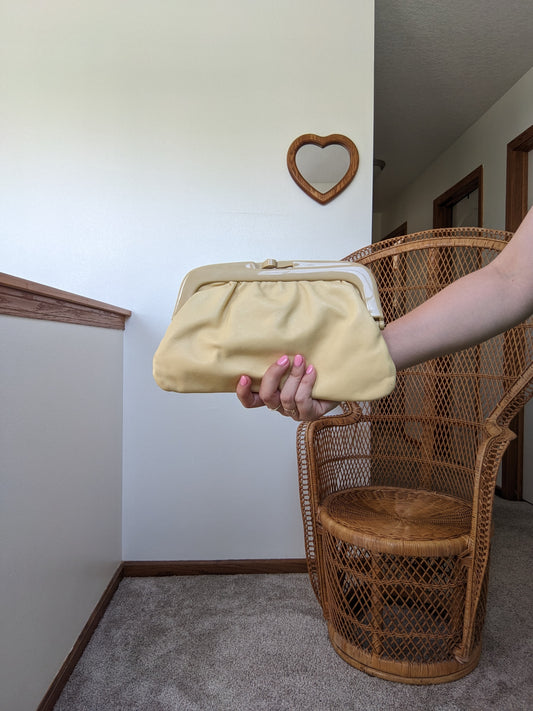 1970s Italian leather clutch Rad Bonnie's Vintage