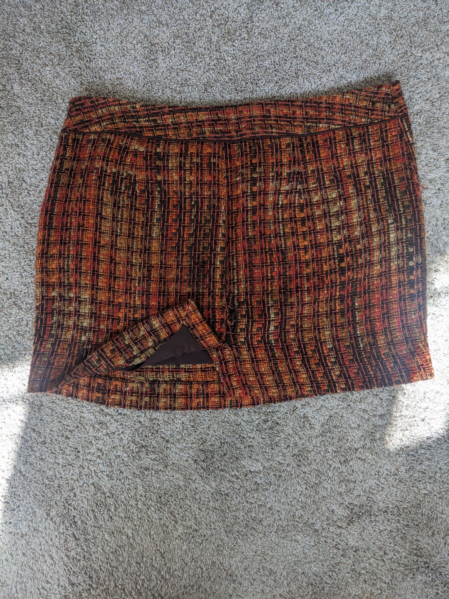 Y2k orange tweed mini Skirt Rad Bonnie's Vintage