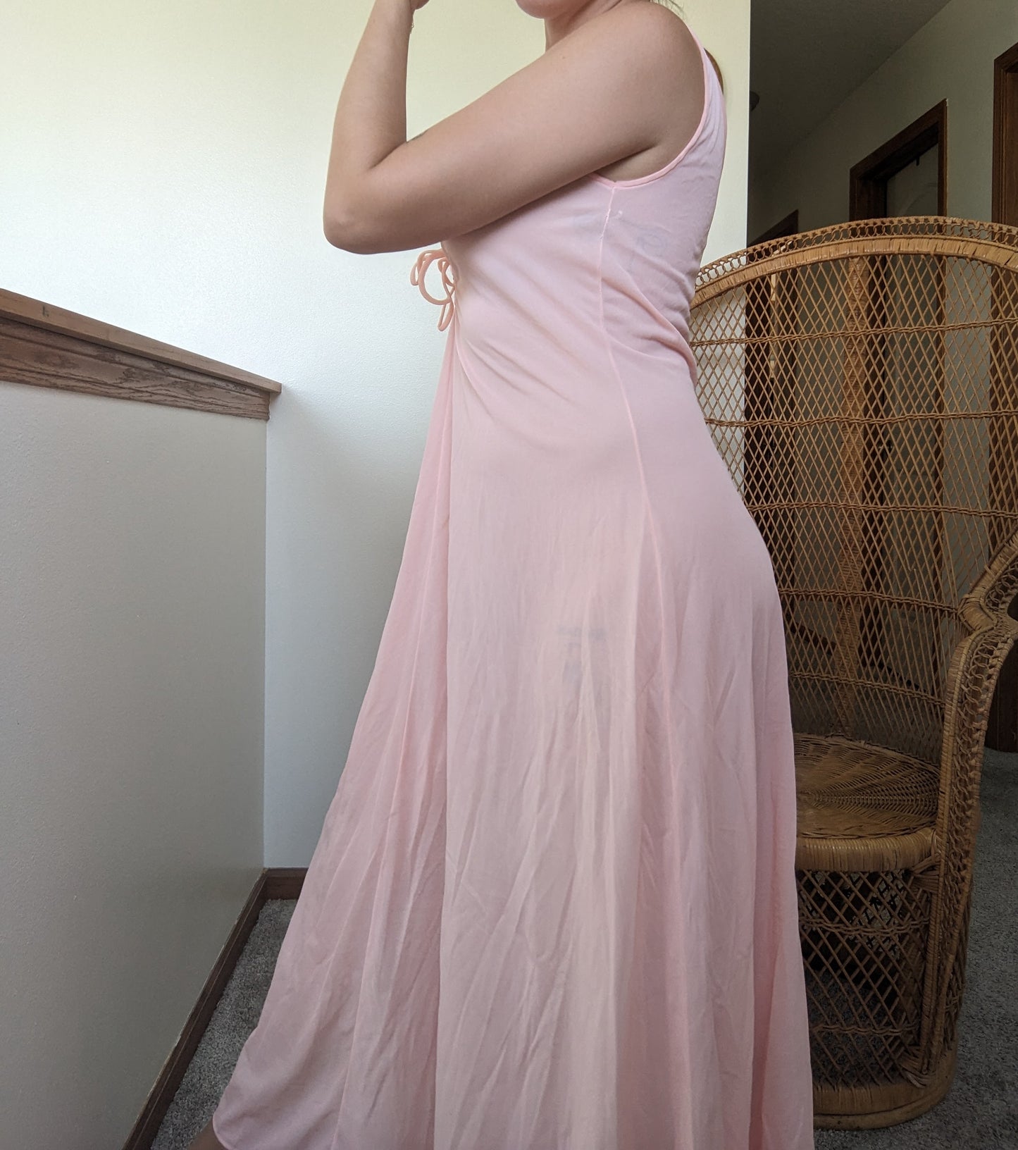 1970s peach nightgown Dress Rad Bonnie's Vintage