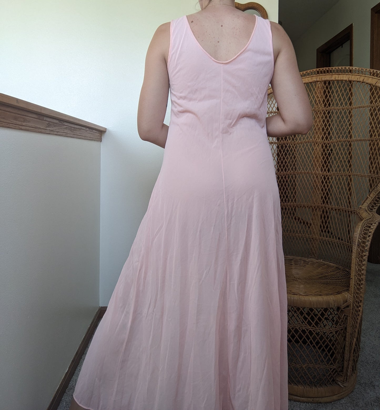 1970s peach nightgown Dress Rad Bonnie's Vintage