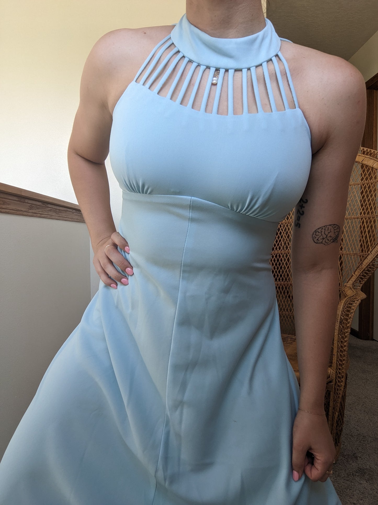 1970s union made powder blue maxi Dress Rad Bonnie's Vintage