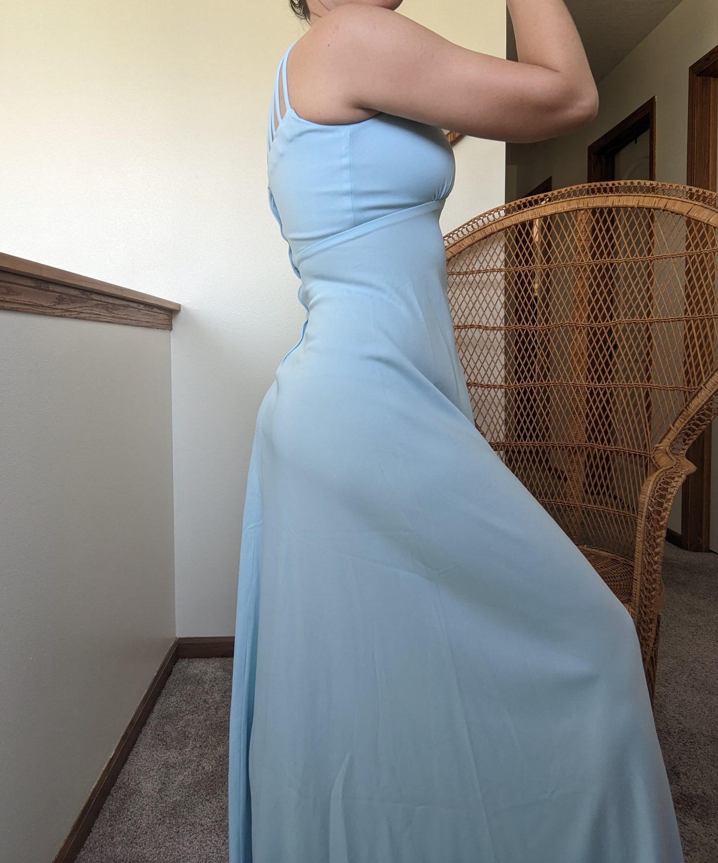 1970s union made powder blue maxi Dress Rad Bonnie's Vintage