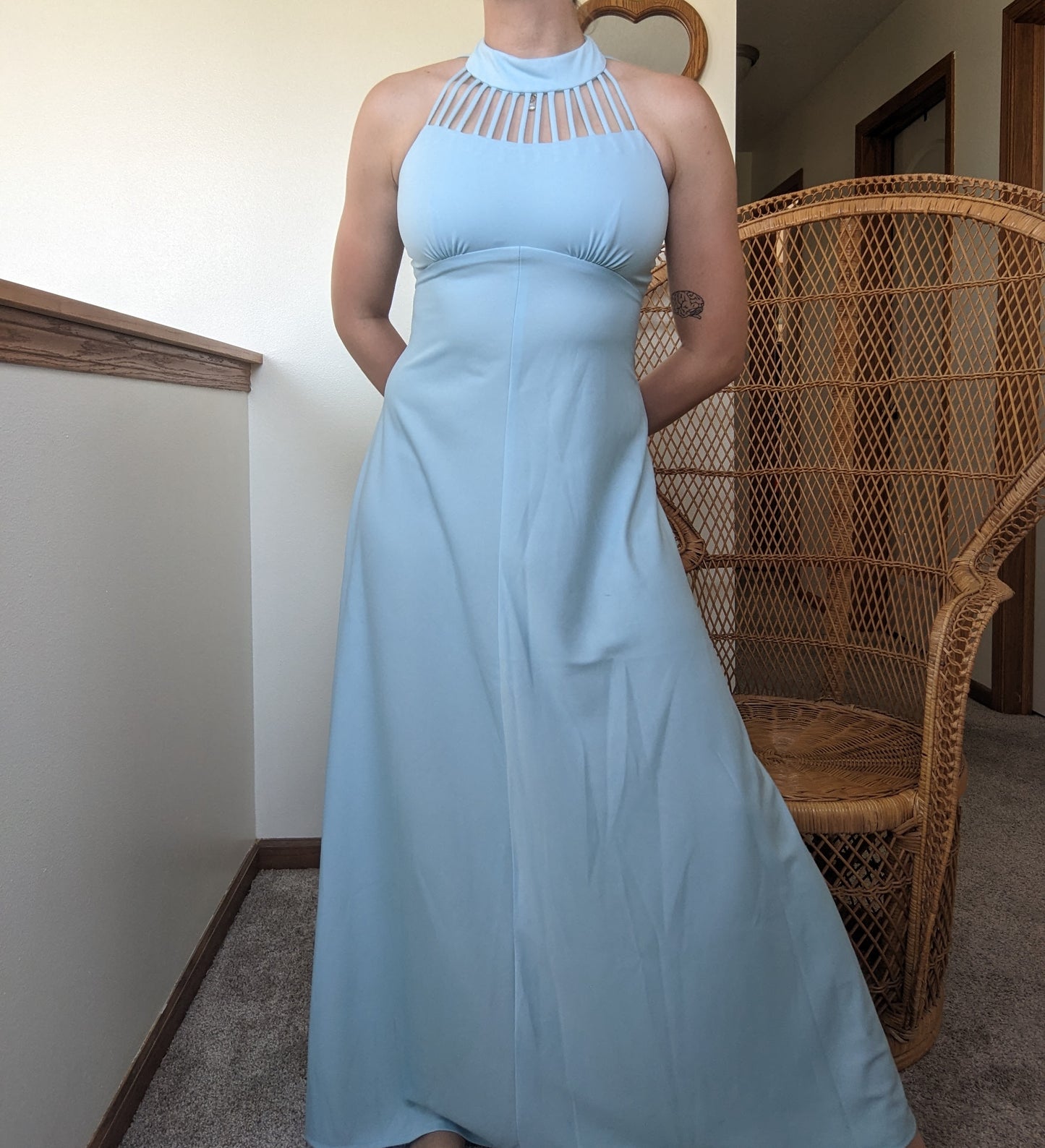 1970s union made powder blue maxi Dress Rad Bonnie's Vintage