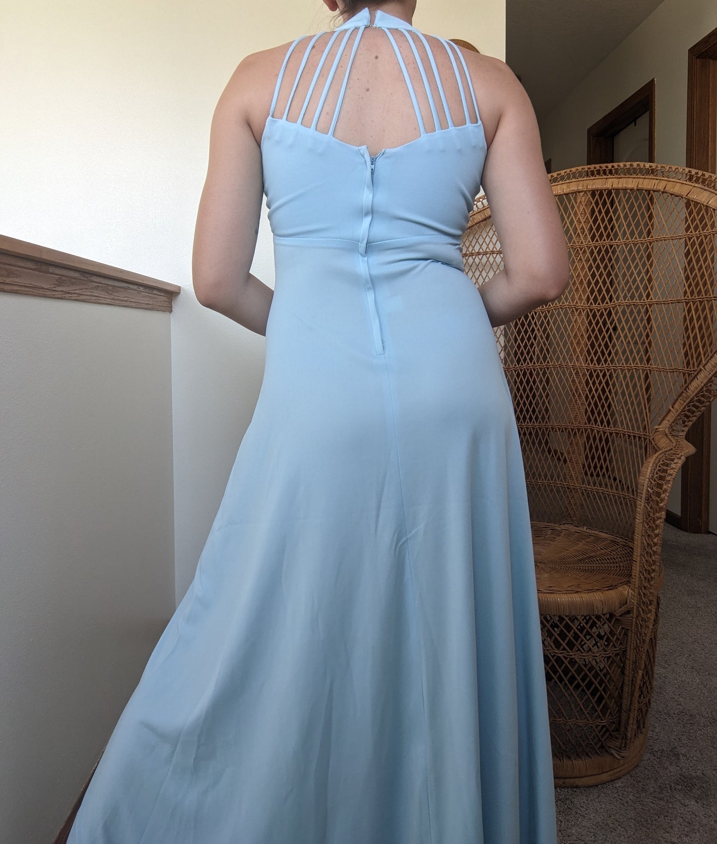1970s union made powder blue maxi Dress Rad Bonnie's Vintage