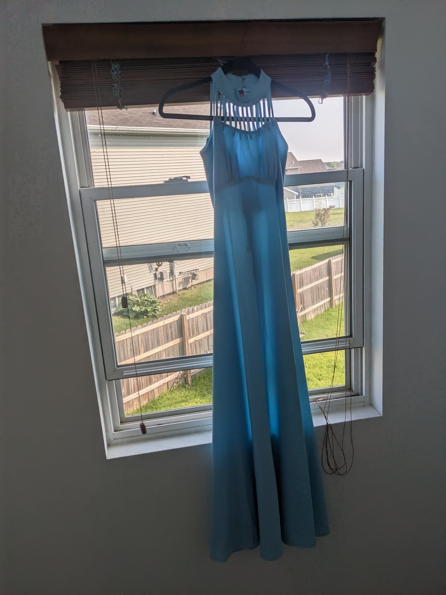 1970s union made powder blue maxi Dress Rad Bonnie's Vintage