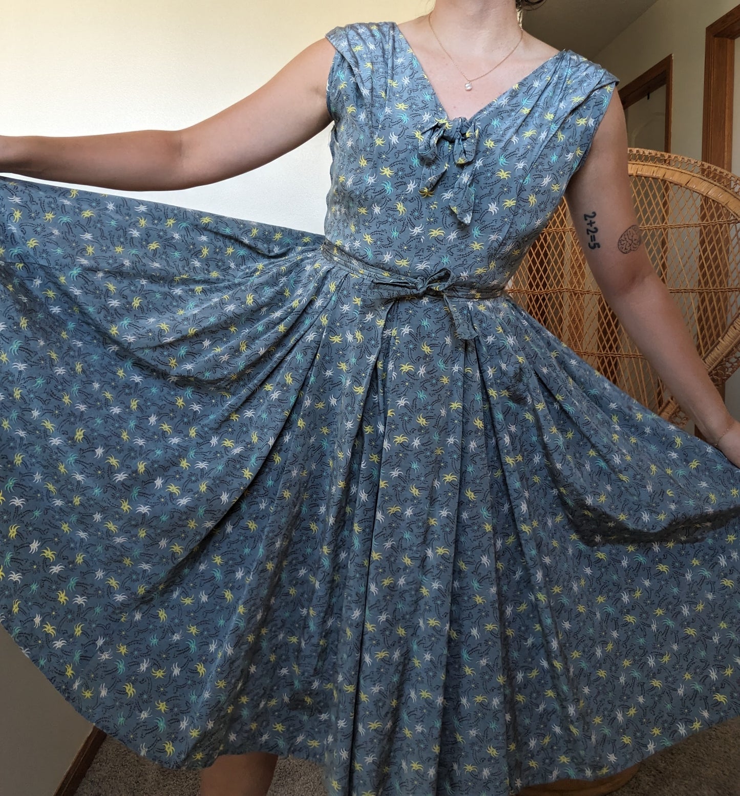 1940s/50s palm tree/firework dress Dress Rad Bonnie's Vintage