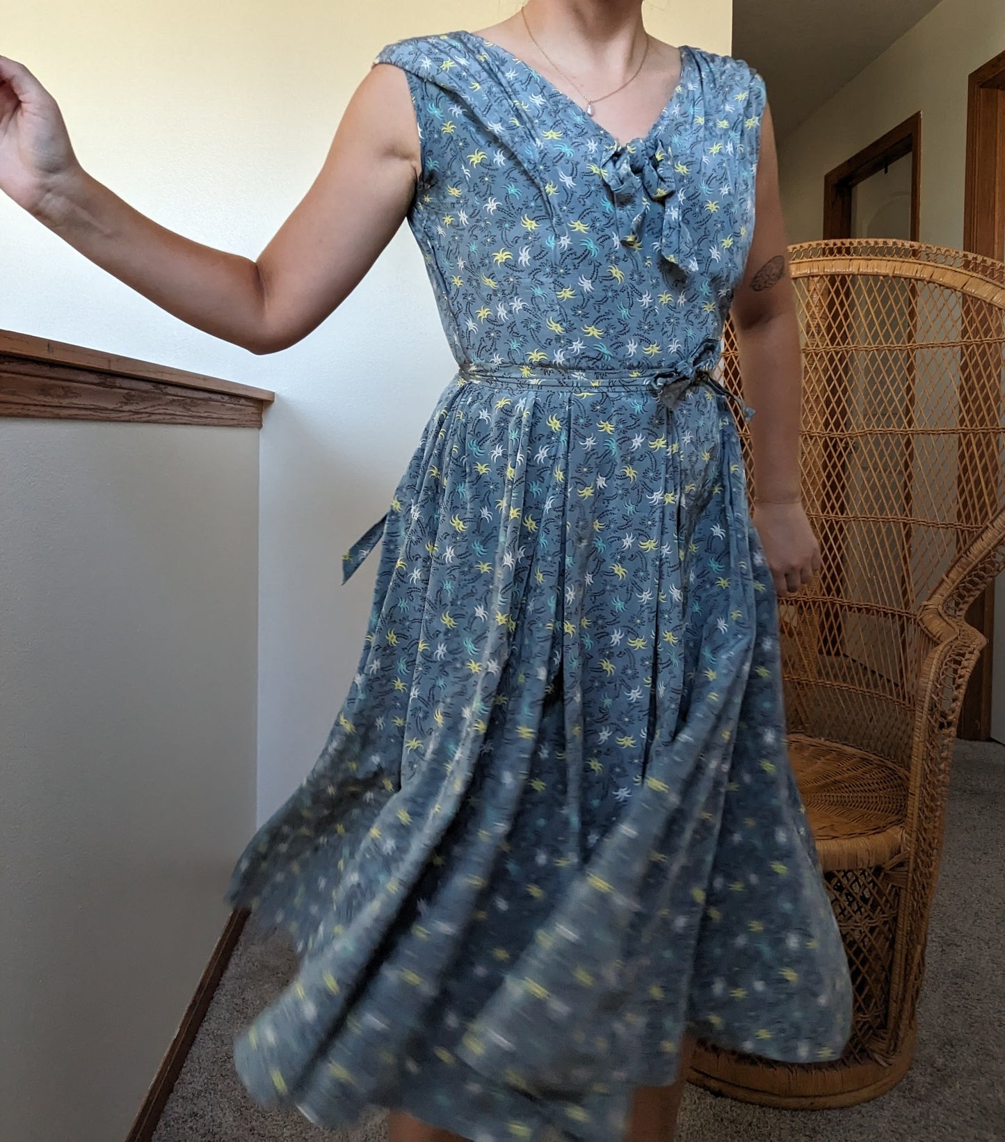 1940s/50s palm tree/firework dress Dress Rad Bonnie's Vintage
