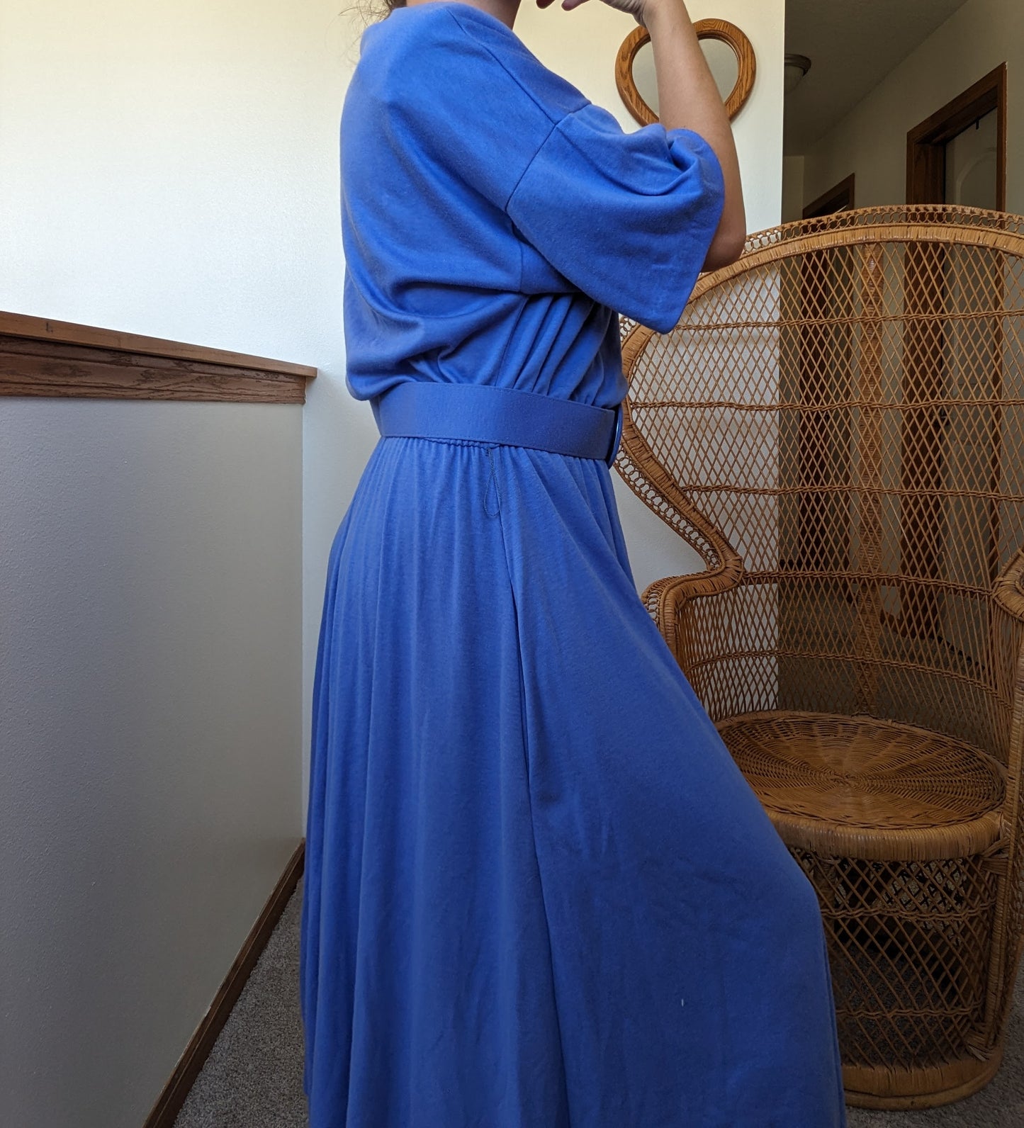 1980s deadstock belted blue dress Dress Rad Bonnie's Vintage