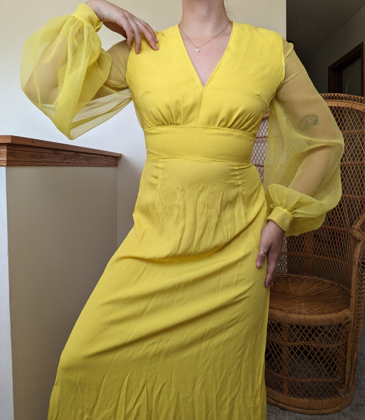 1960s/70s canary yellow dress Dress Rad Bonnie's Vintage