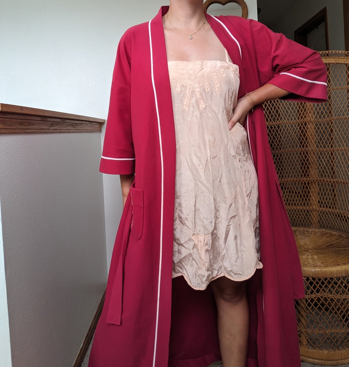 1960s fuchsia robe Robe Rad Bonnie's Vintage