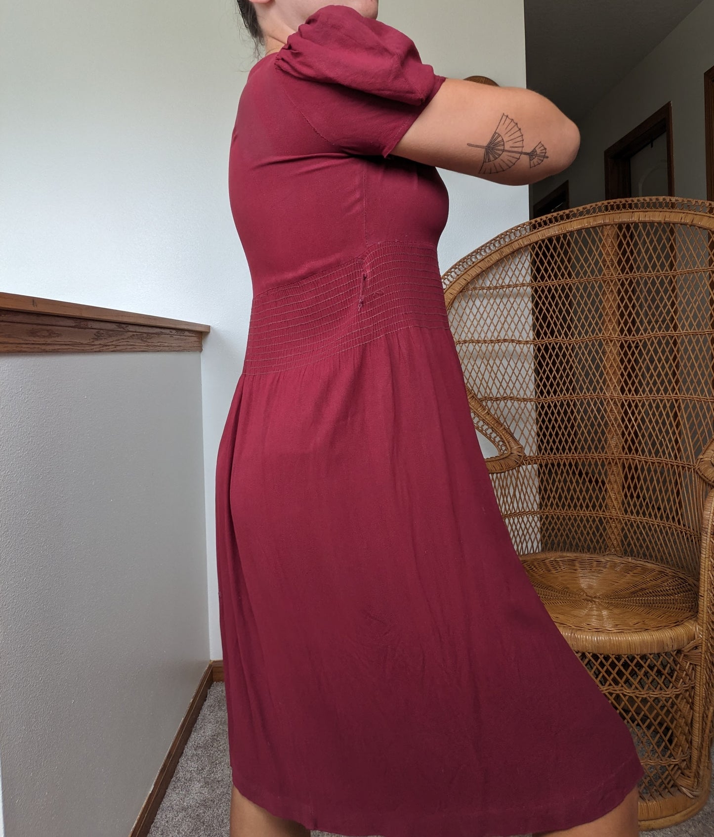 1930s burgundy dress Dress Rad Bonnie's Vintage