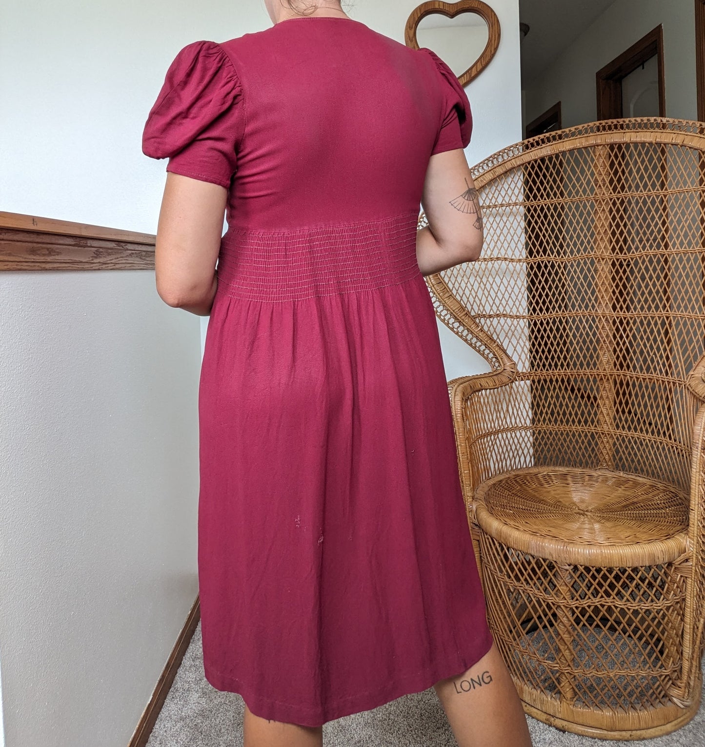 1930s burgundy dress Dress Rad Bonnie's Vintage