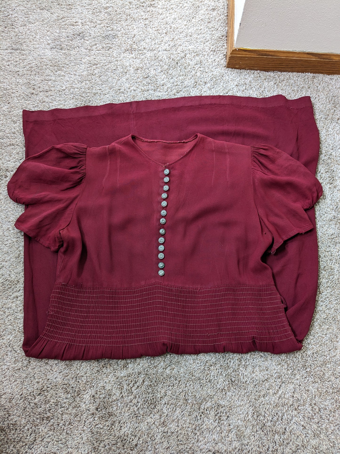 1930s burgundy dress Dress Rad Bonnie's Vintage