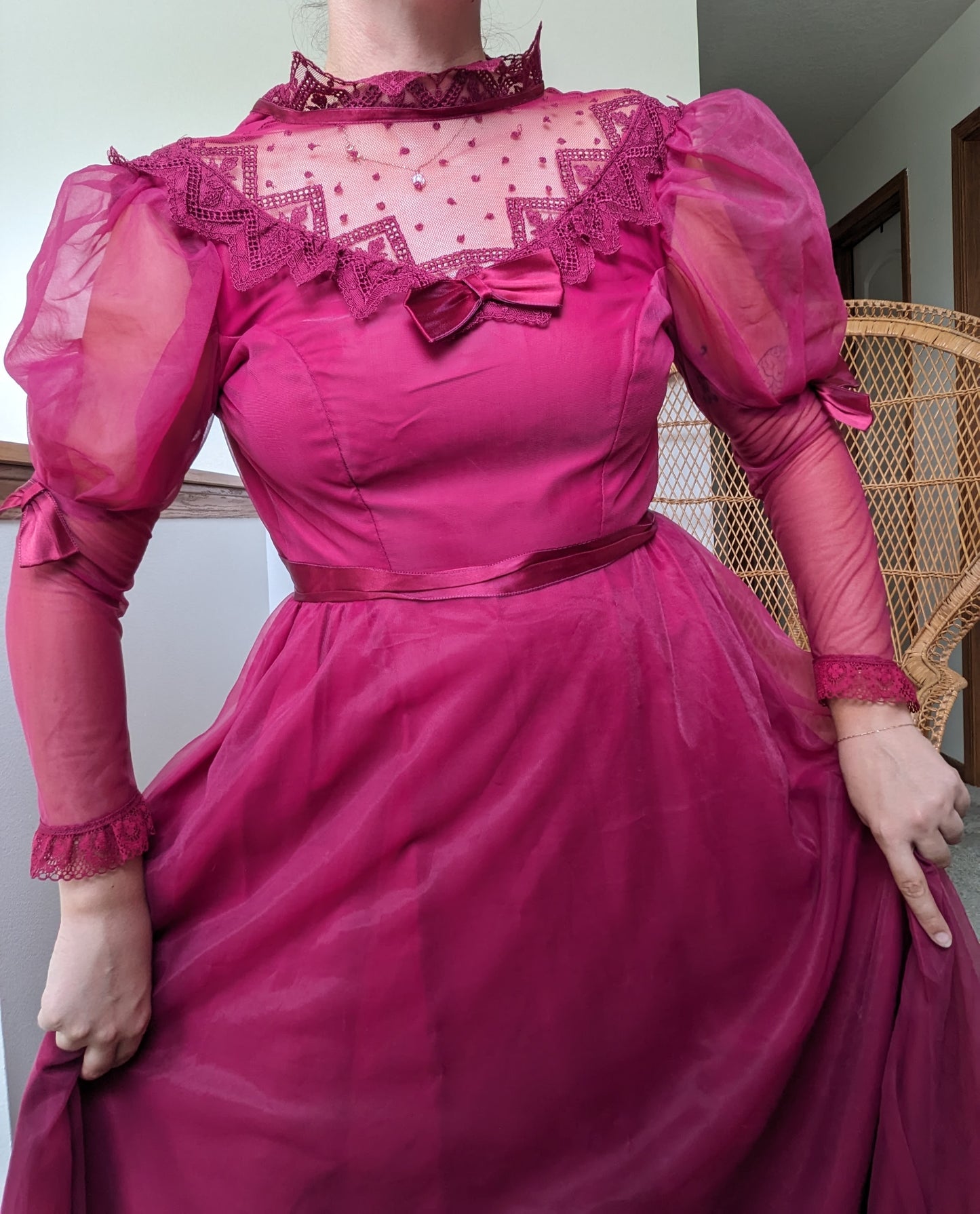 1980s Merlot Victorian dress Dress Rad Bonnie's Vintage