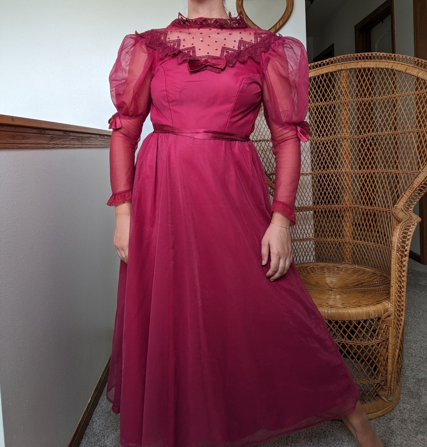 1980s Merlot Victorian dress Dress Rad Bonnie's Vintage