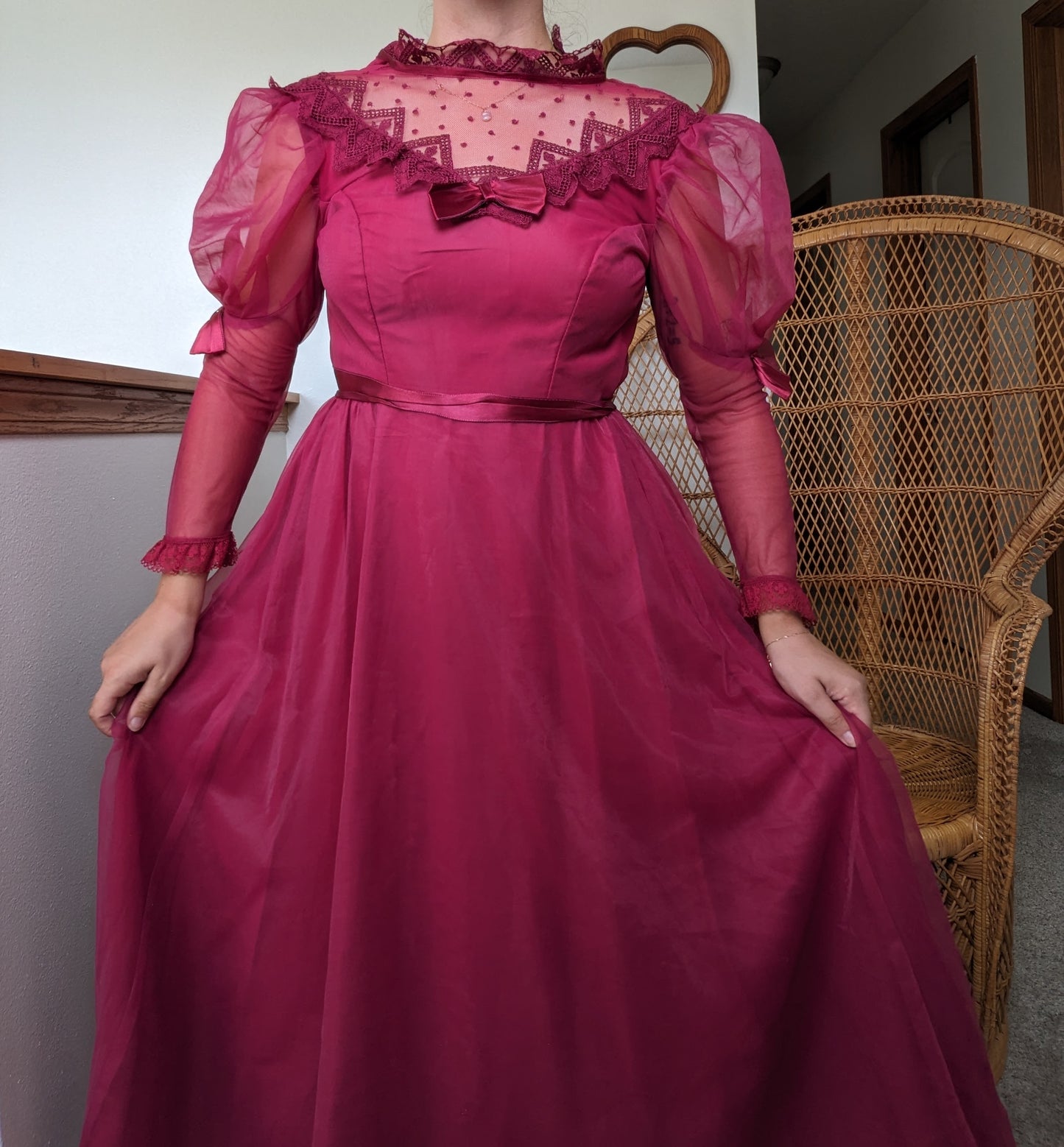 1980s Merlot Victorian dress Dress Rad Bonnie's Vintage