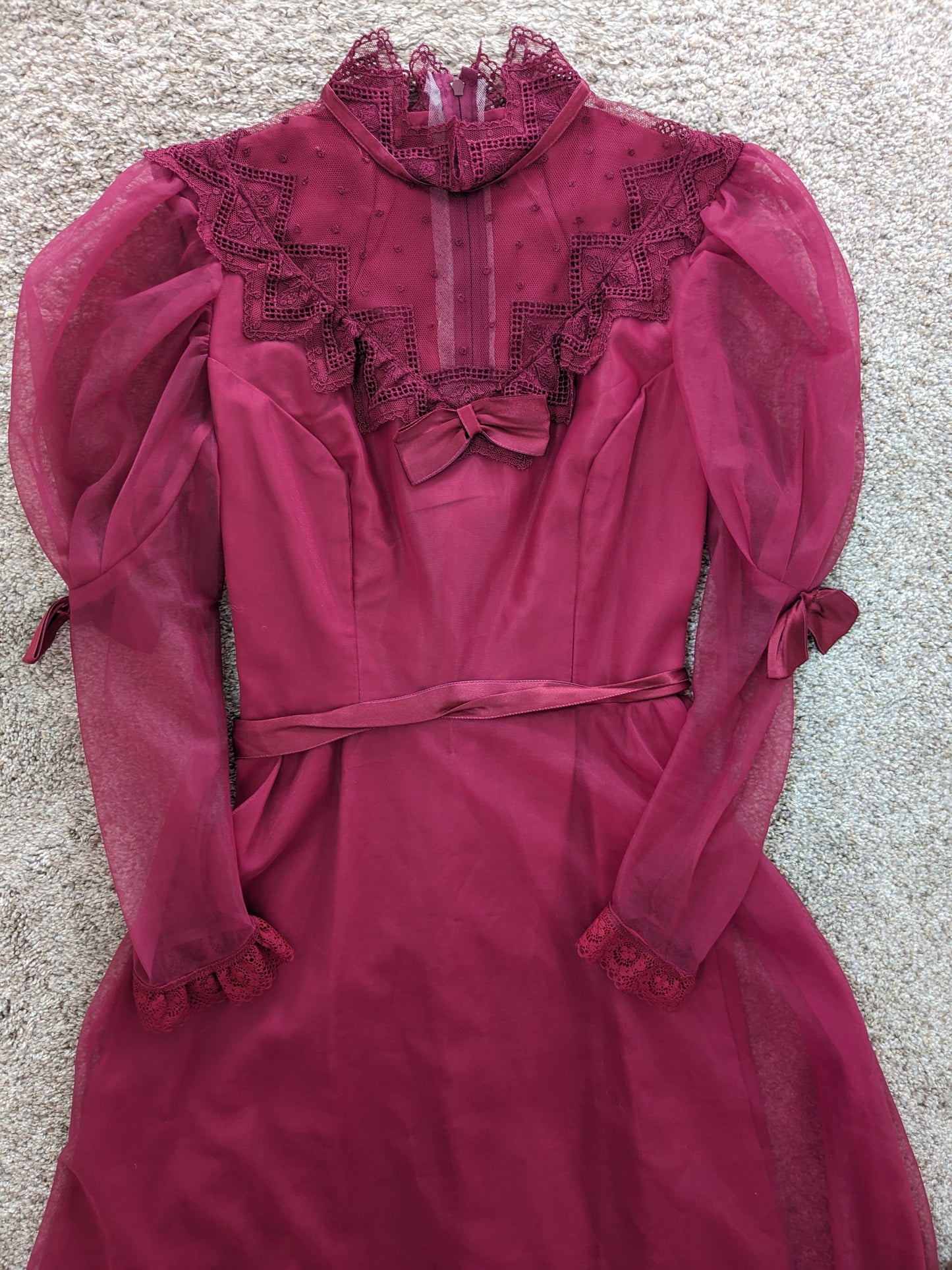 1980s Merlot Victorian dress Dress Rad Bonnie's Vintage