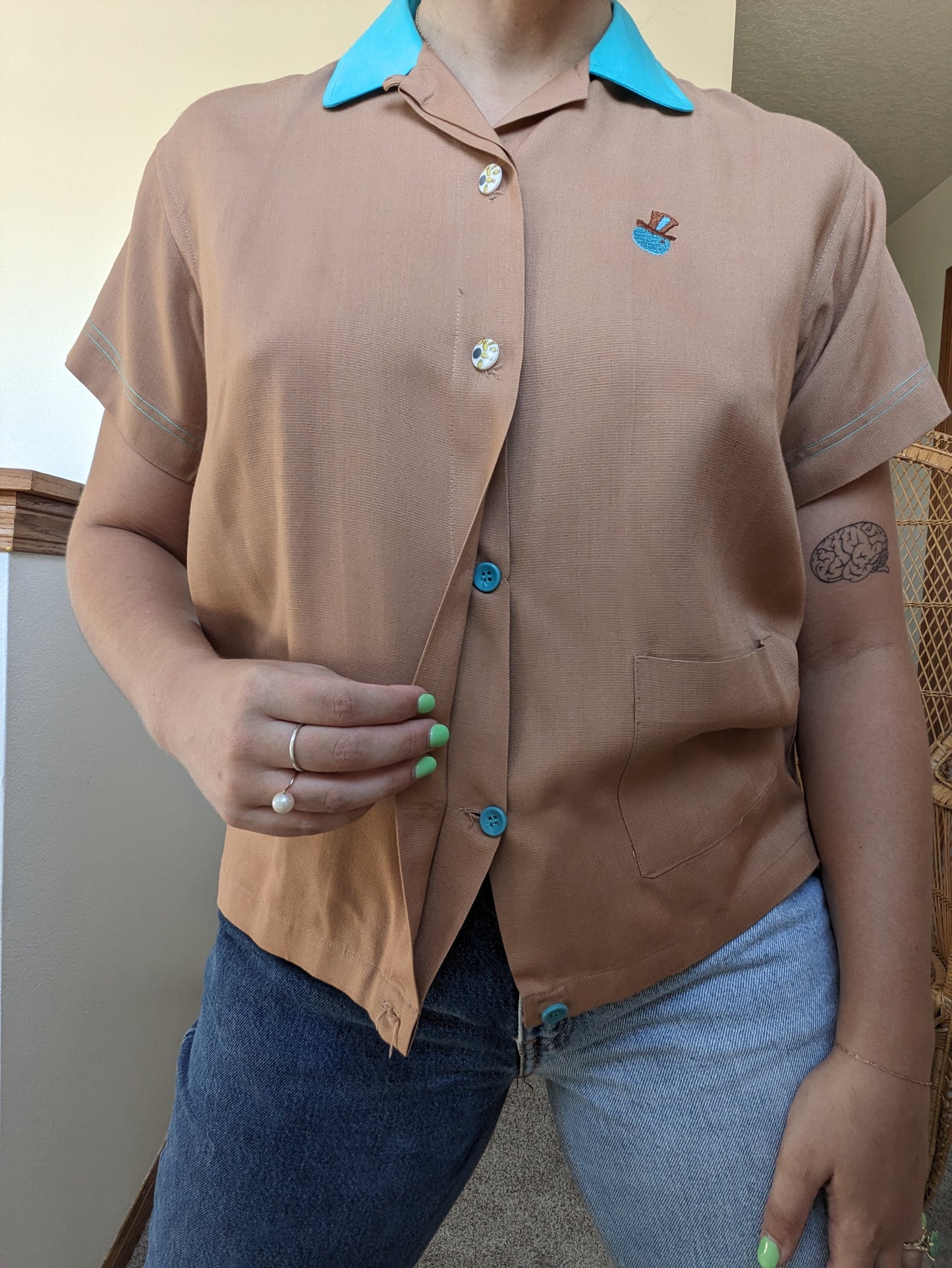 1950s bowling shirt Top Rad Bonnie's Vintage