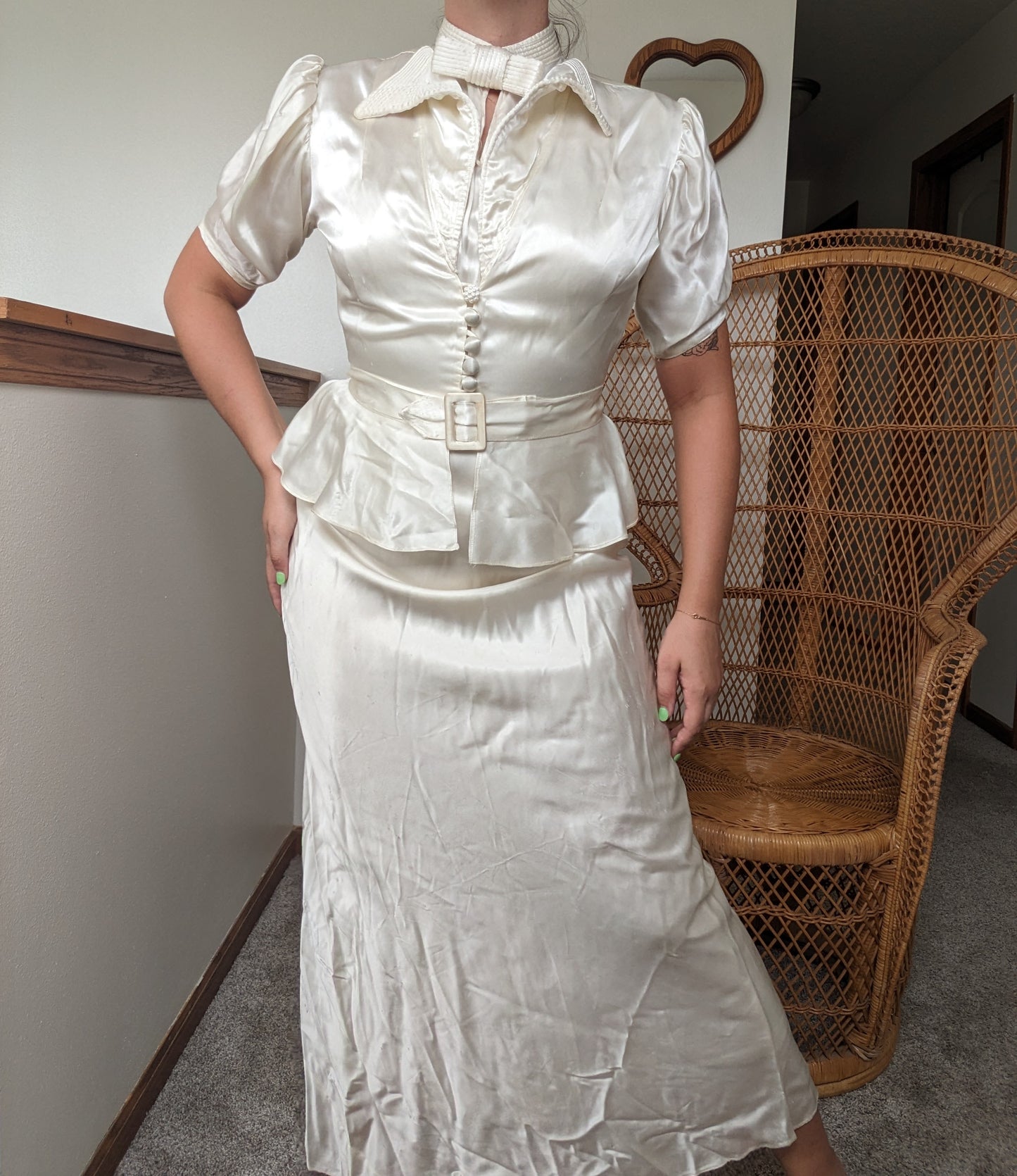 1930s bias cut four piece wedding gown Dress Rad Bonnie's Vintage