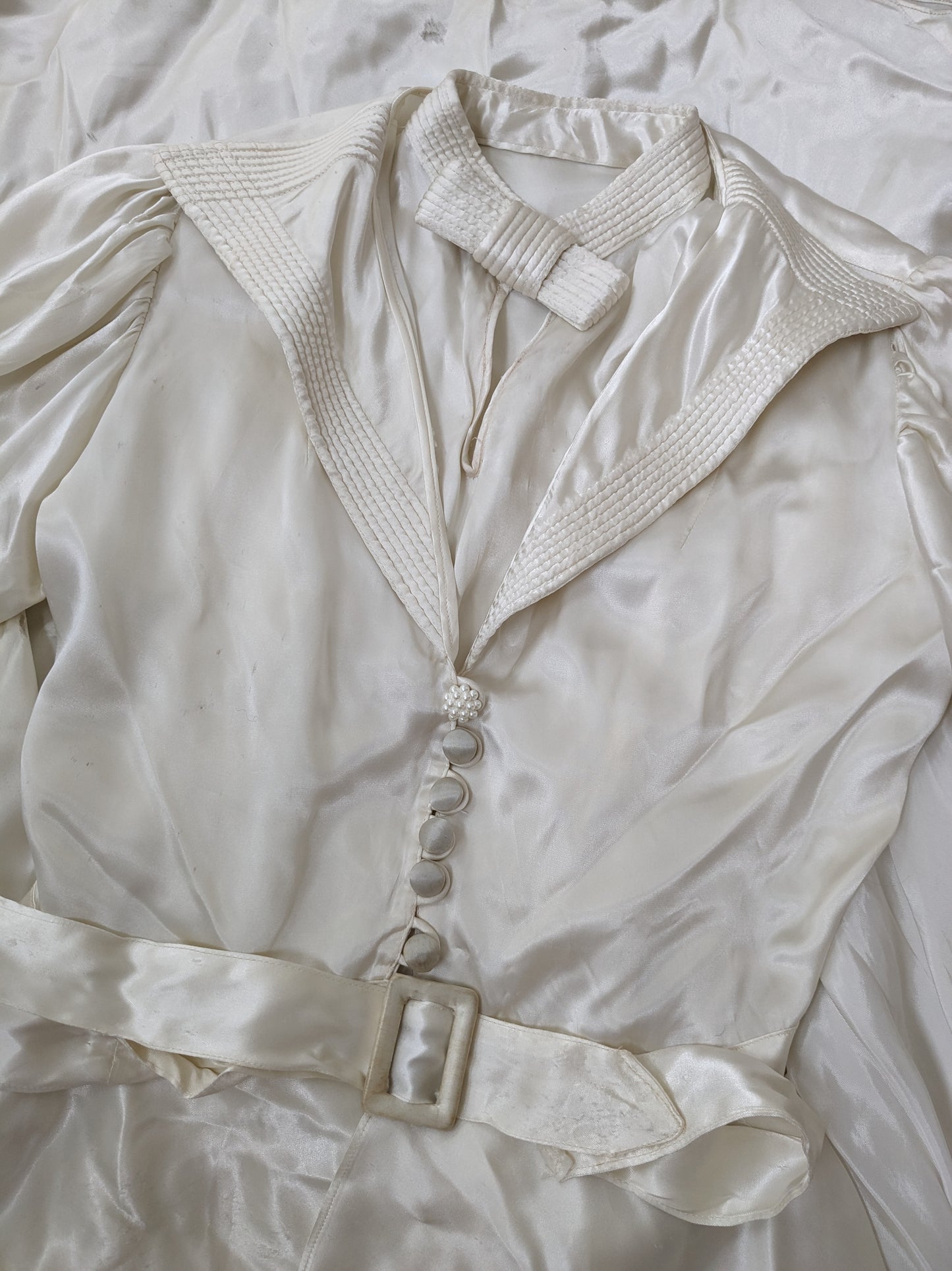1930s bias cut four piece wedding gown Dress Rad Bonnie's Vintage