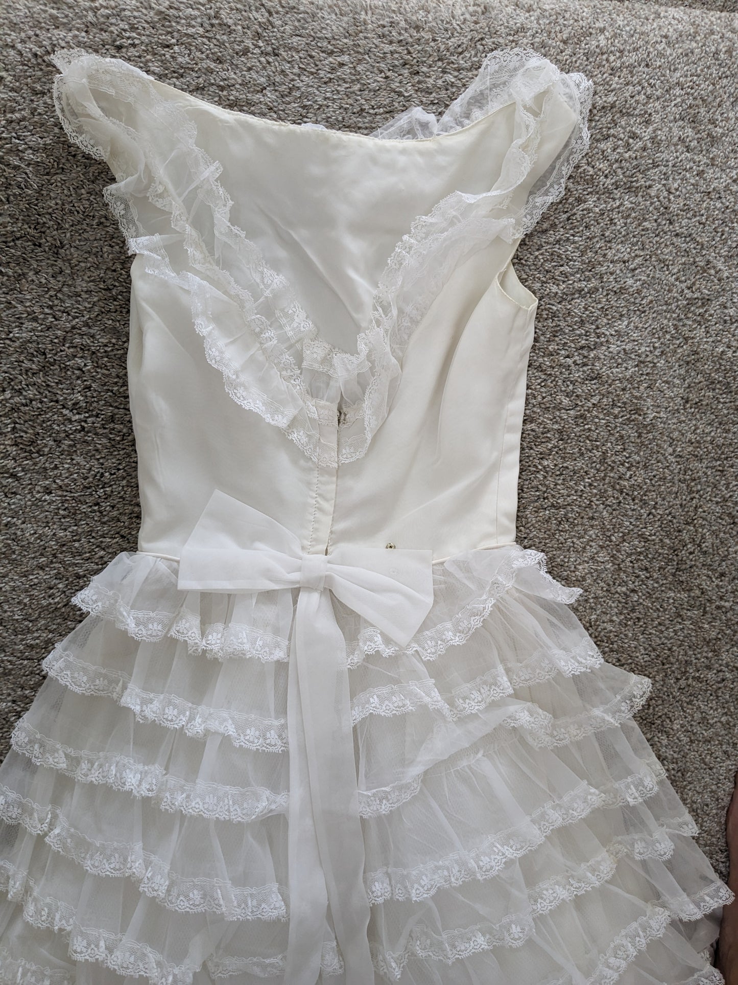 1960s tiered lace ruffle wedding gown Dress Rad Bonnie's Vintage