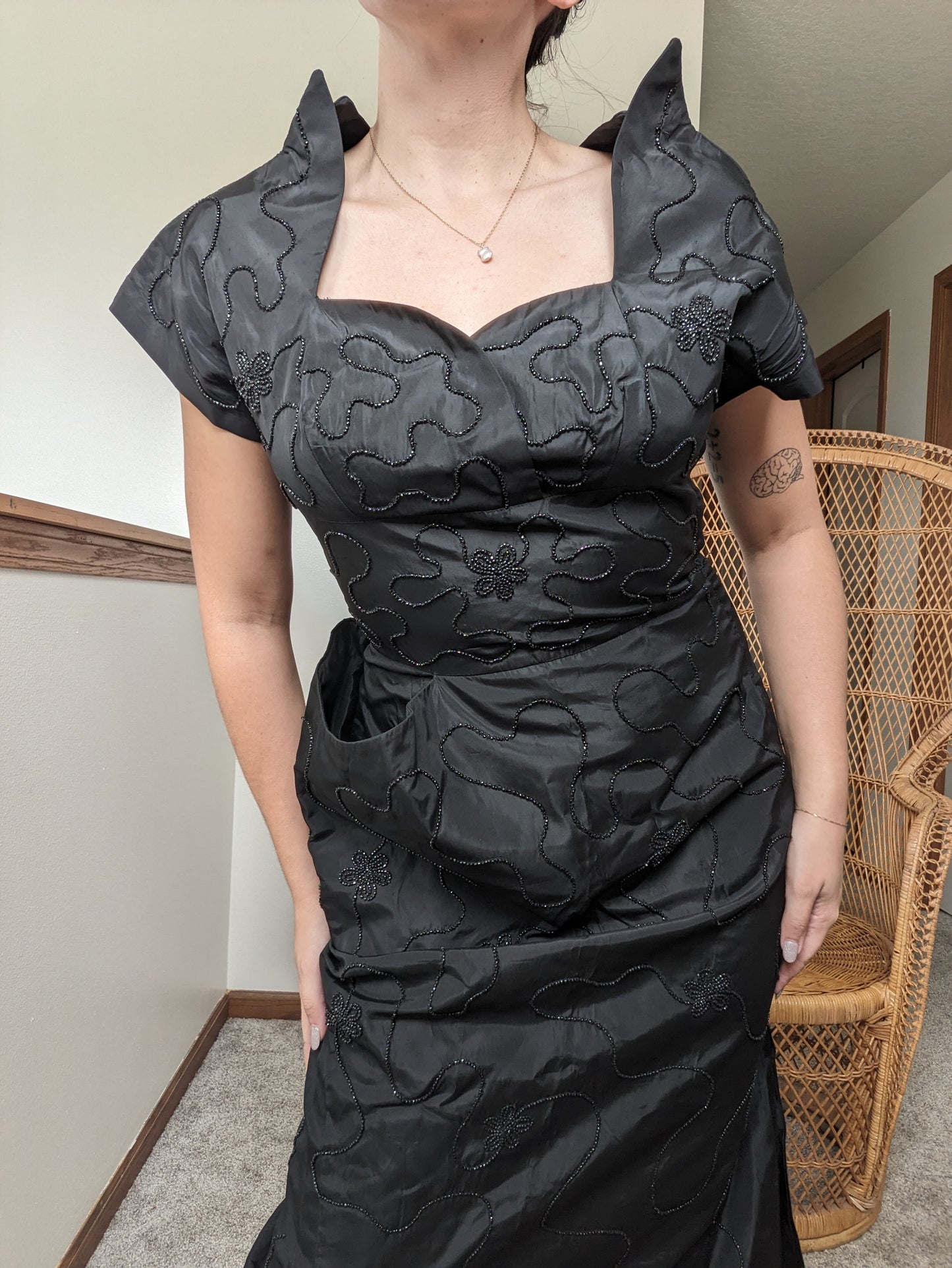 1950s vampy beaded dress Dress Rad Bonnie's Vintage