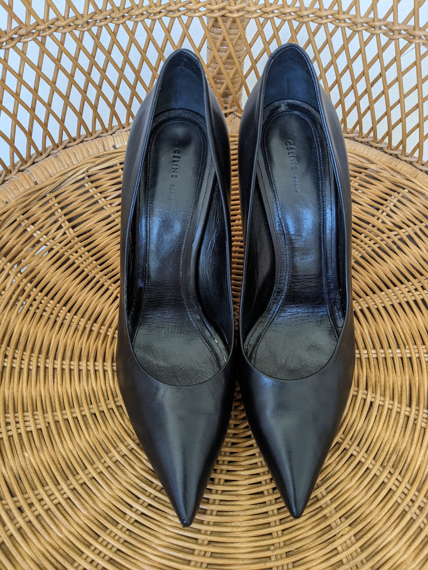 Celine pointed toe black pumps Shoes Rad Bonnie's Vintage