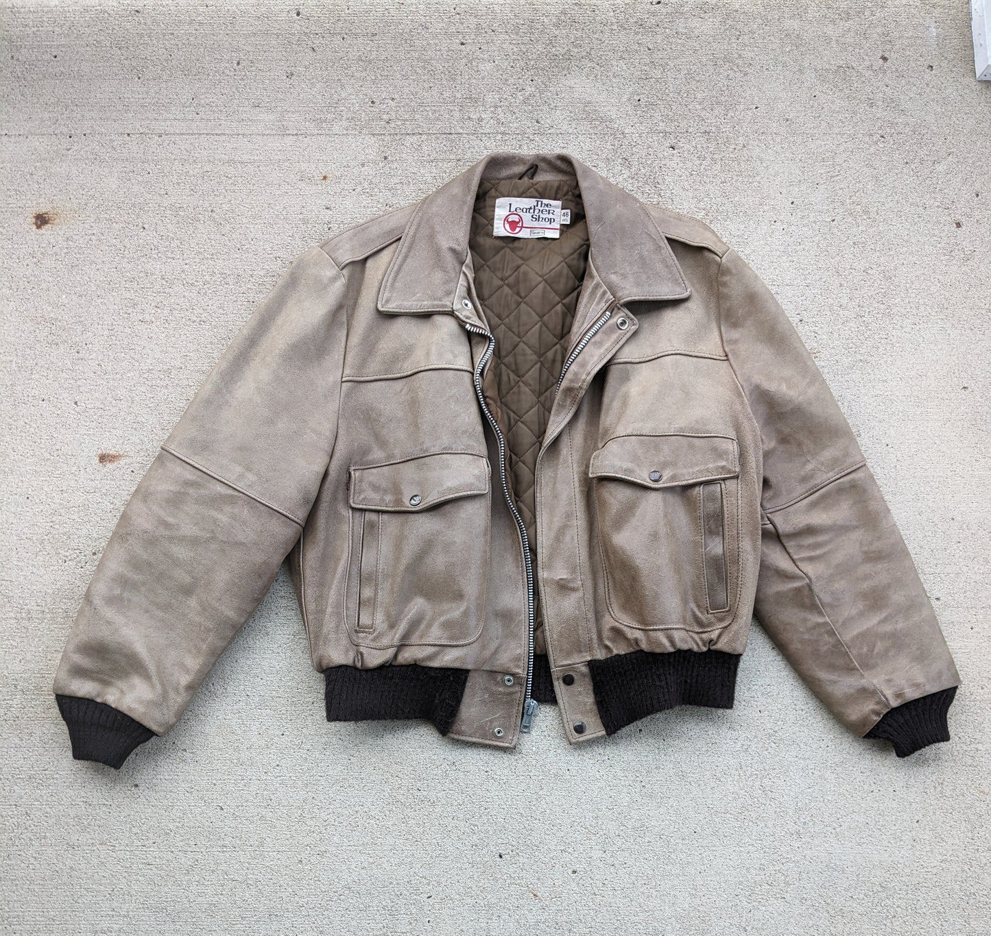 1960s Sears leather bomber jacket Jacket Rad Bonnie's Vintage