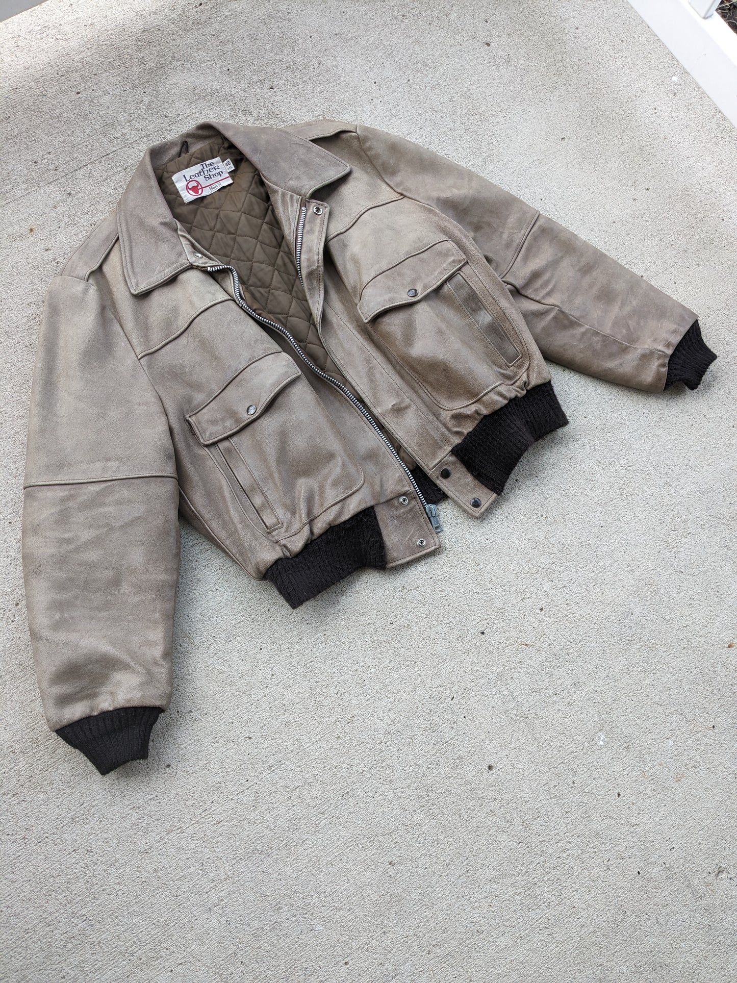1960s Sears leather bomber jacket Jacket Rad Bonnie's Vintage