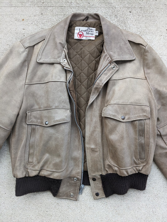 1960s Sears leather bomber jacket Jacket Rad Bonnie's Vintage