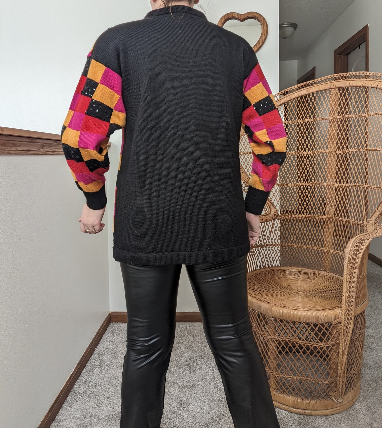 1980s checkered sequin sweater Sweater Rad Bonnie's Vintage