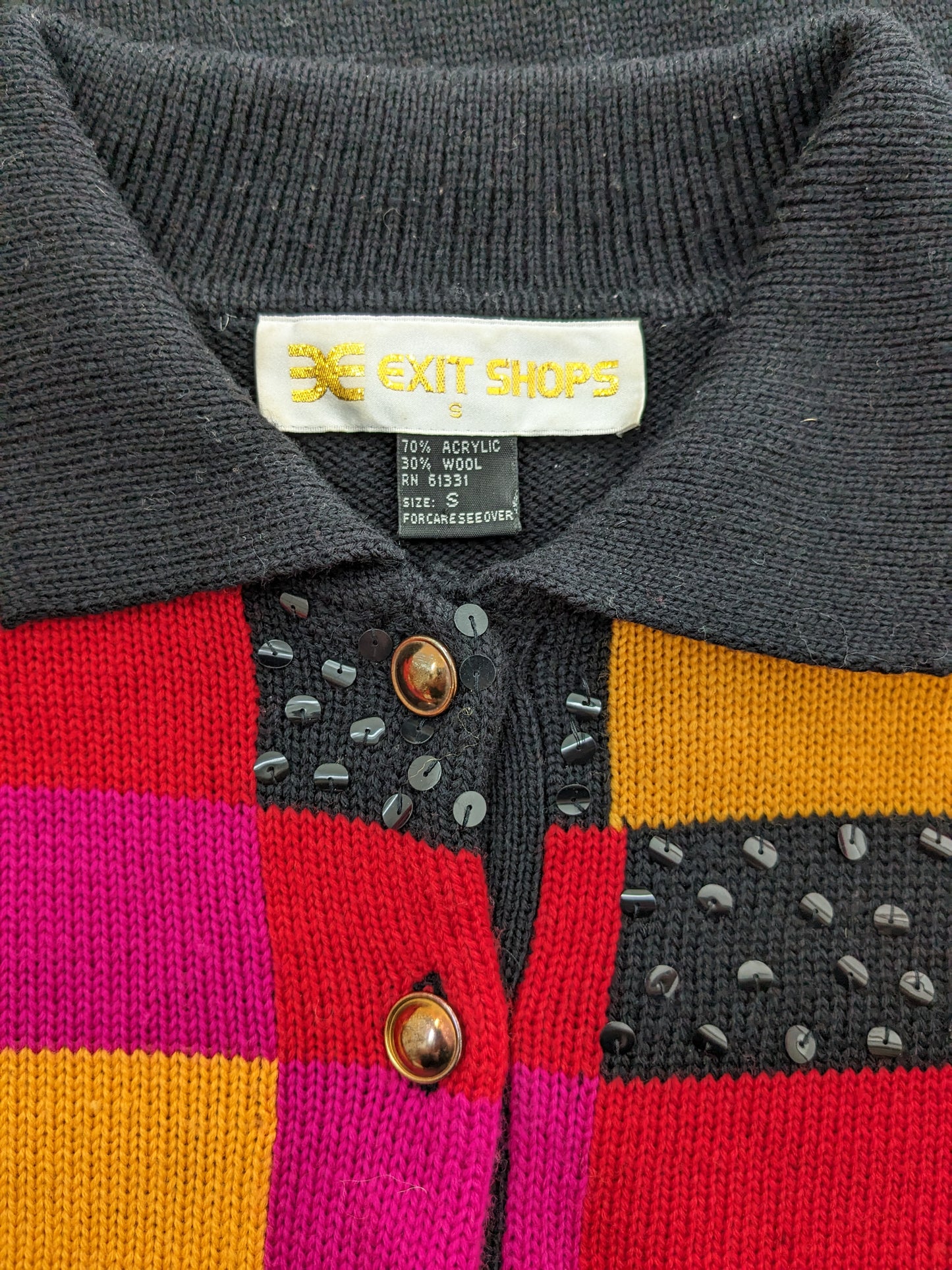 1980s checkered sequin sweater Sweater Rad Bonnie's Vintage