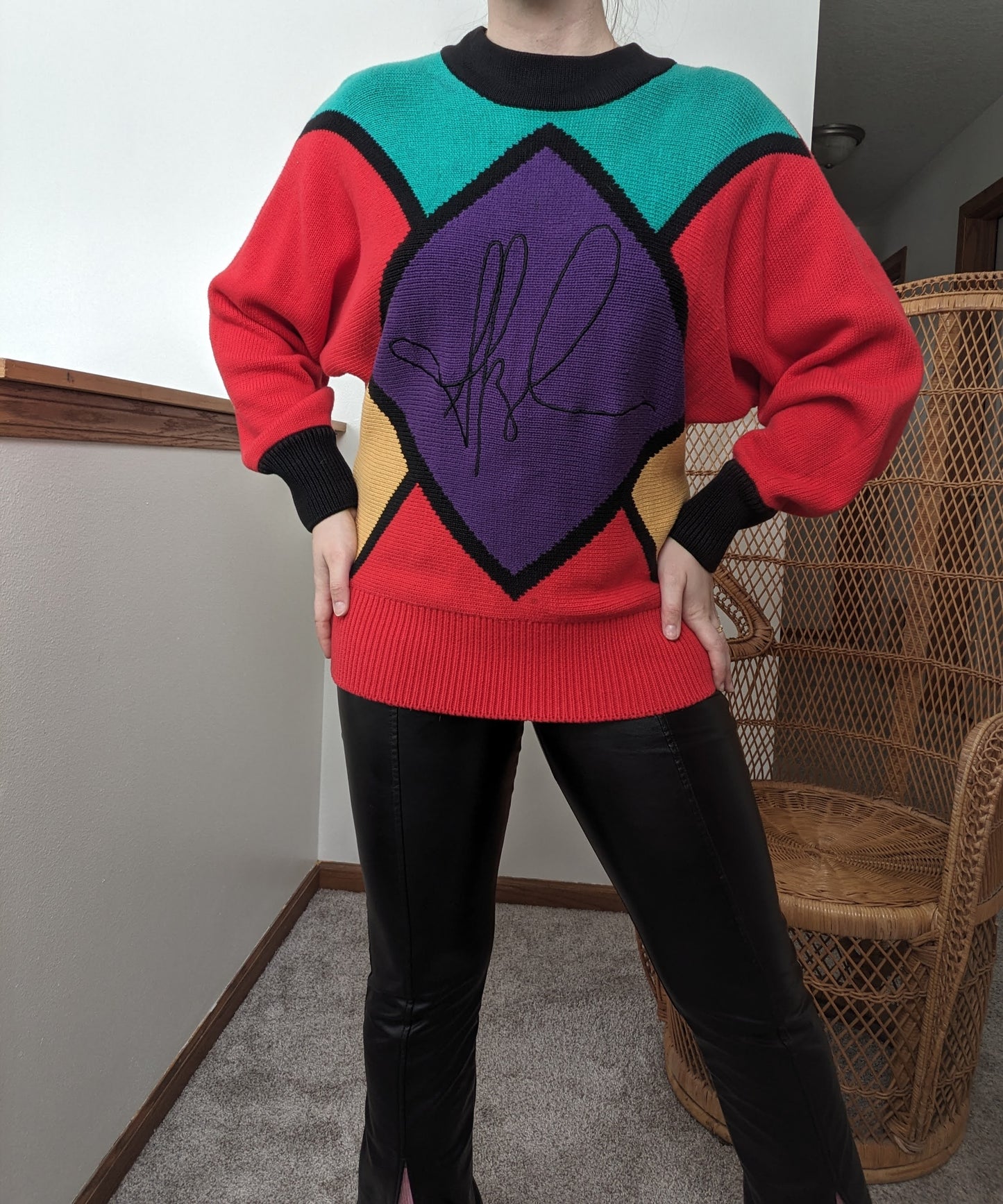 1980s Bloomingdale's color block sweater Sweater Rad Bonnie's Vintage