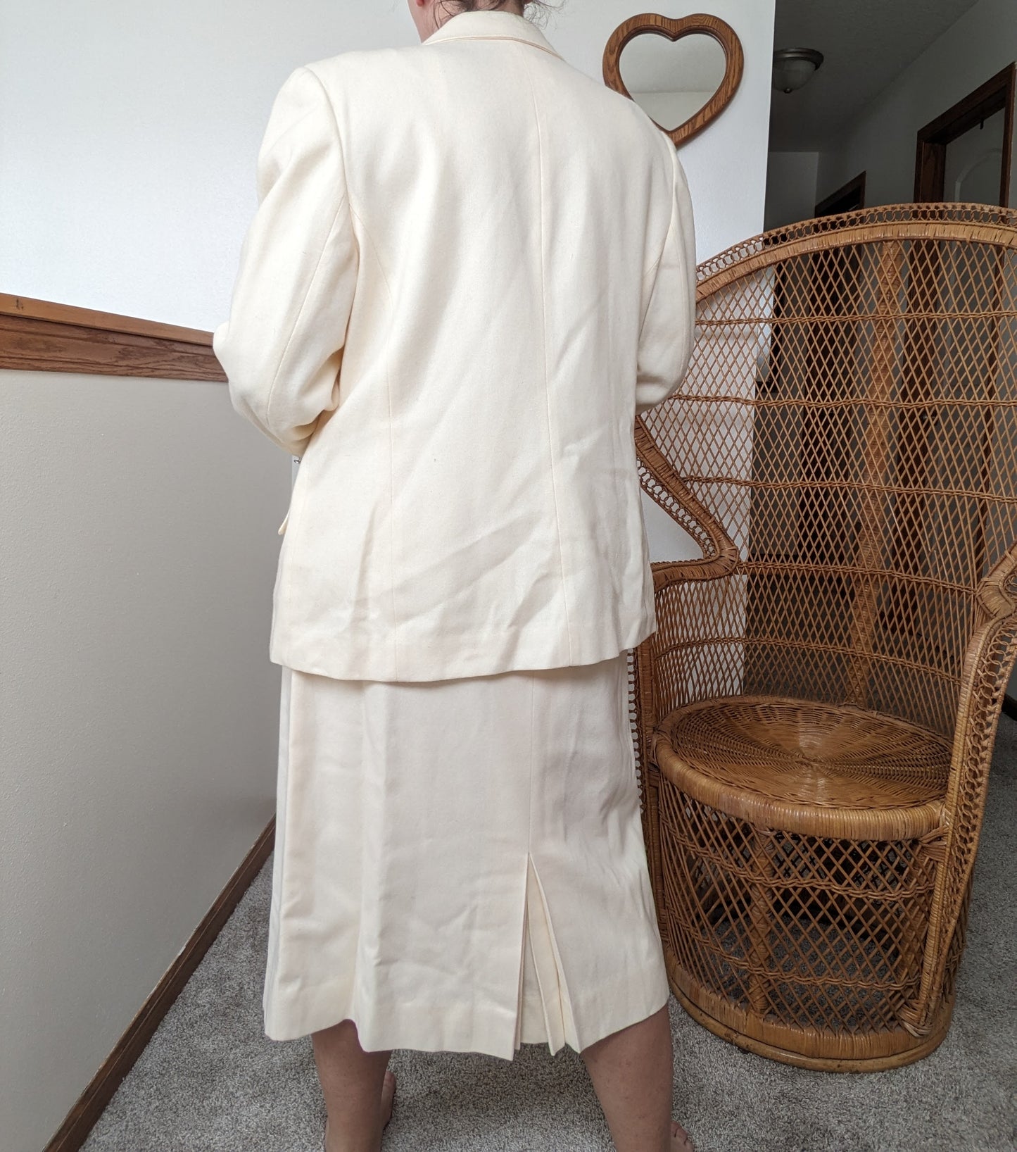 1970s Pendleton cream wool suit Skirt suit Rad Bonnie's Vintage