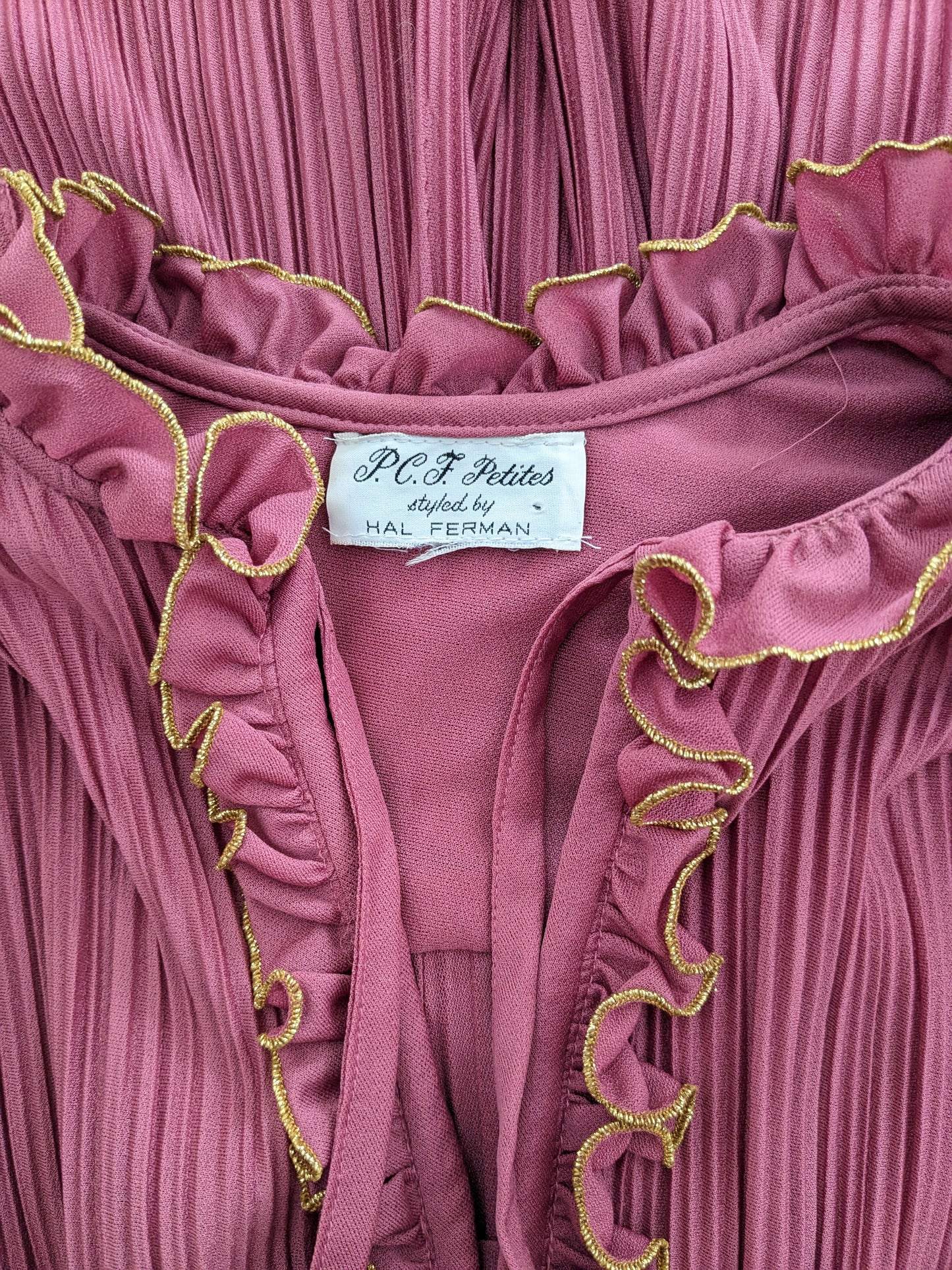 1970s pink pleated dress Dress Rad Bonnie's Vintage